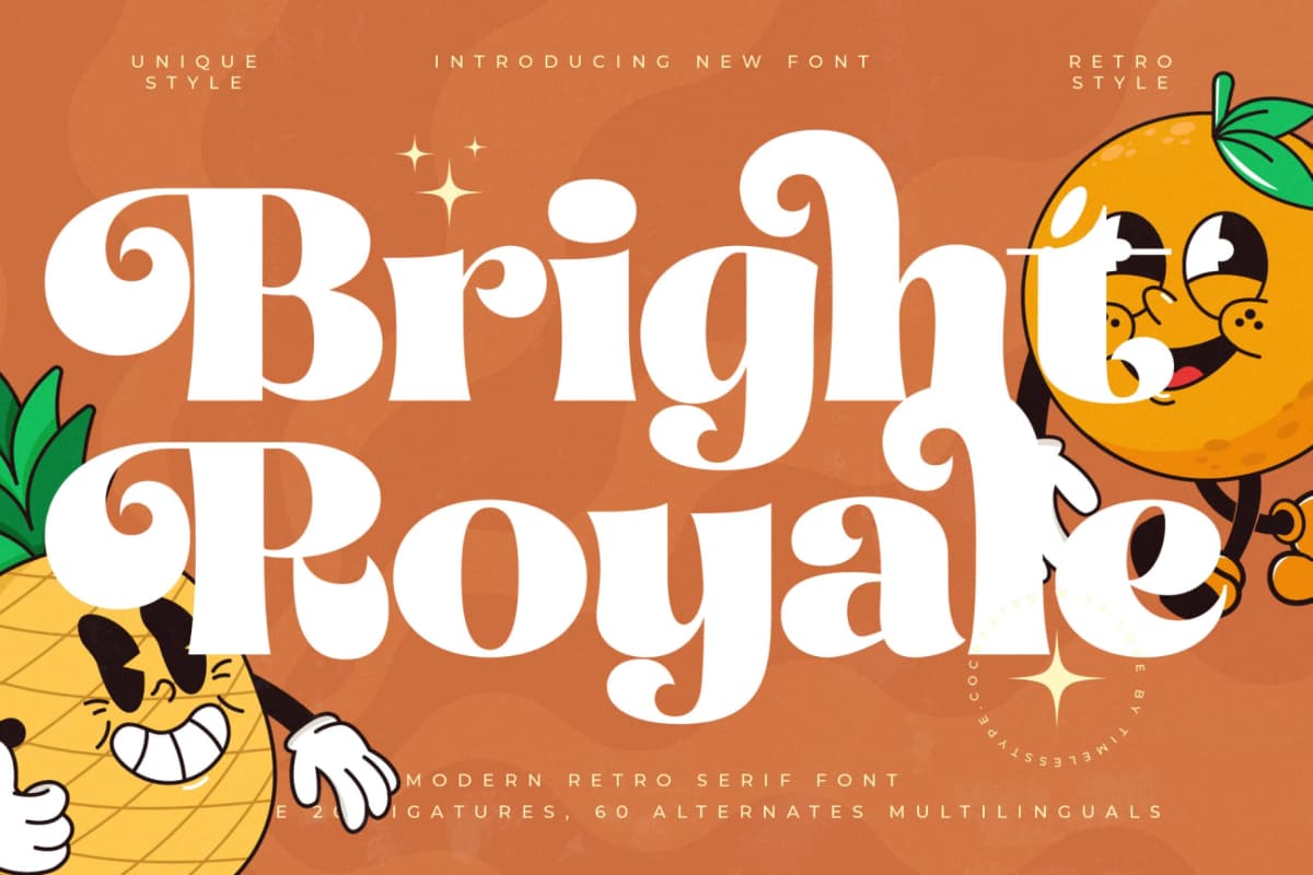 Bright Royale - Modern Retro Serif Font font preview