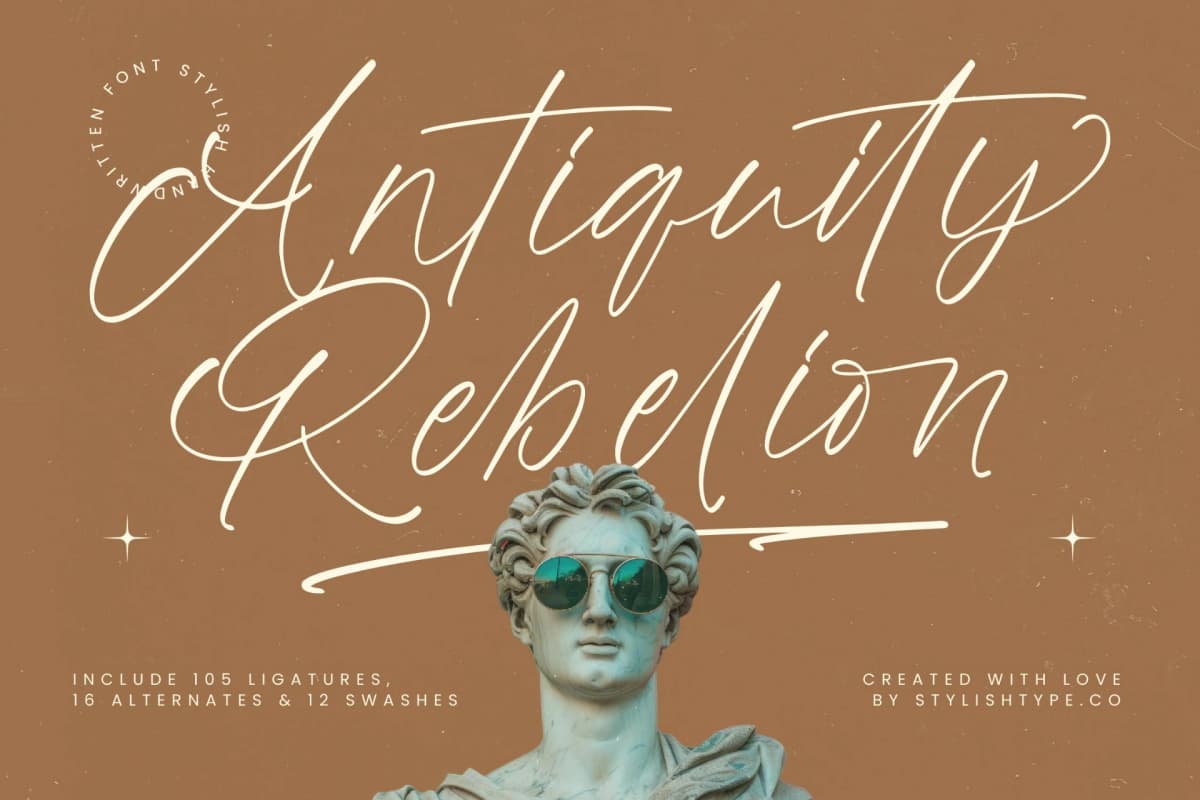 Antiquity Rebelion - Stylish Handwritten Font font preview