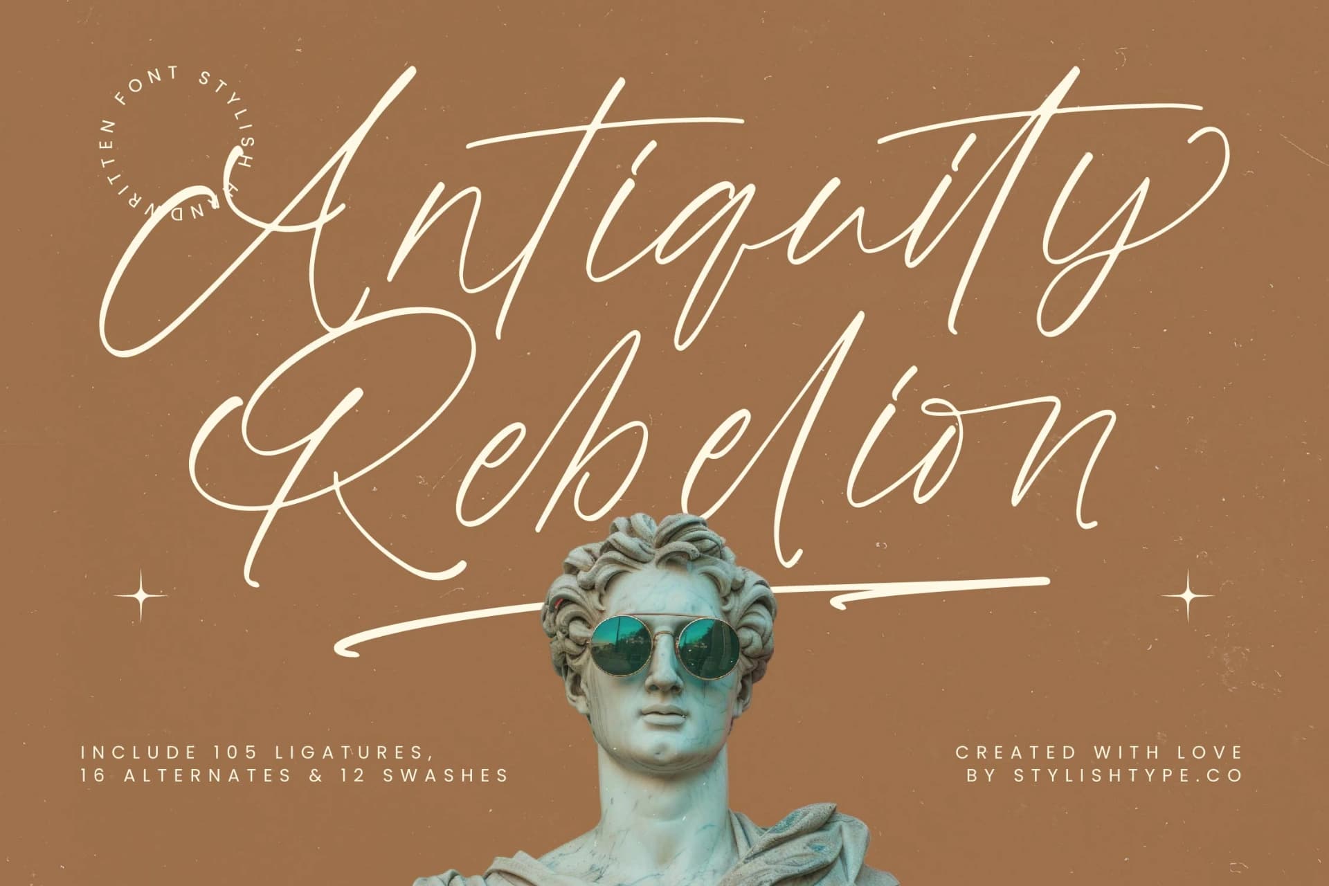 Preview of Antiquity Rebelion - Stylish Handwritten Font font