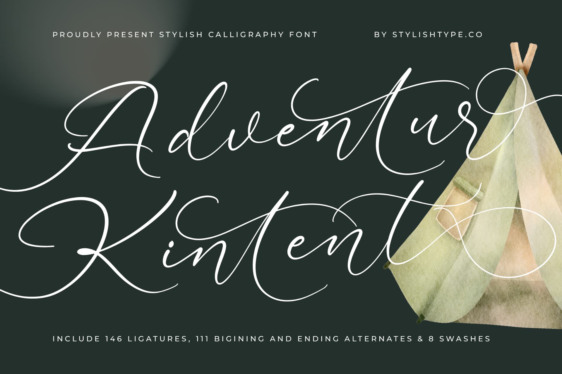 Preview 1 for Adventur Kintent - Stylish Calligraphy Font