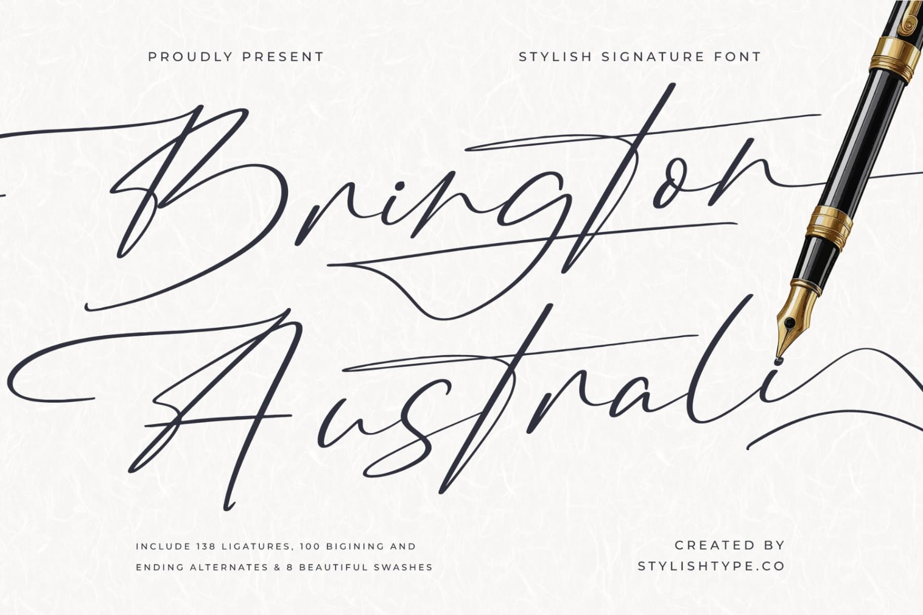 Preview of Brington Australi - Stylish Signature Font font