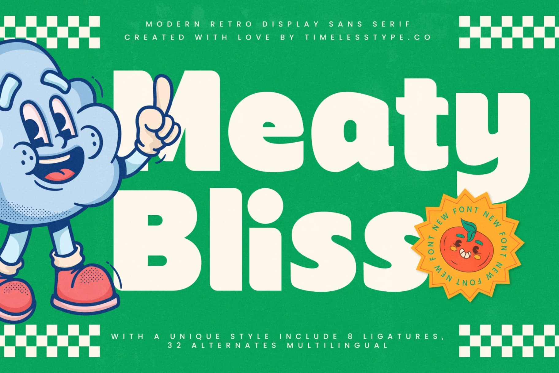 Preview 1 for Meaty Bliss - Modern Retro Display Sans Serif