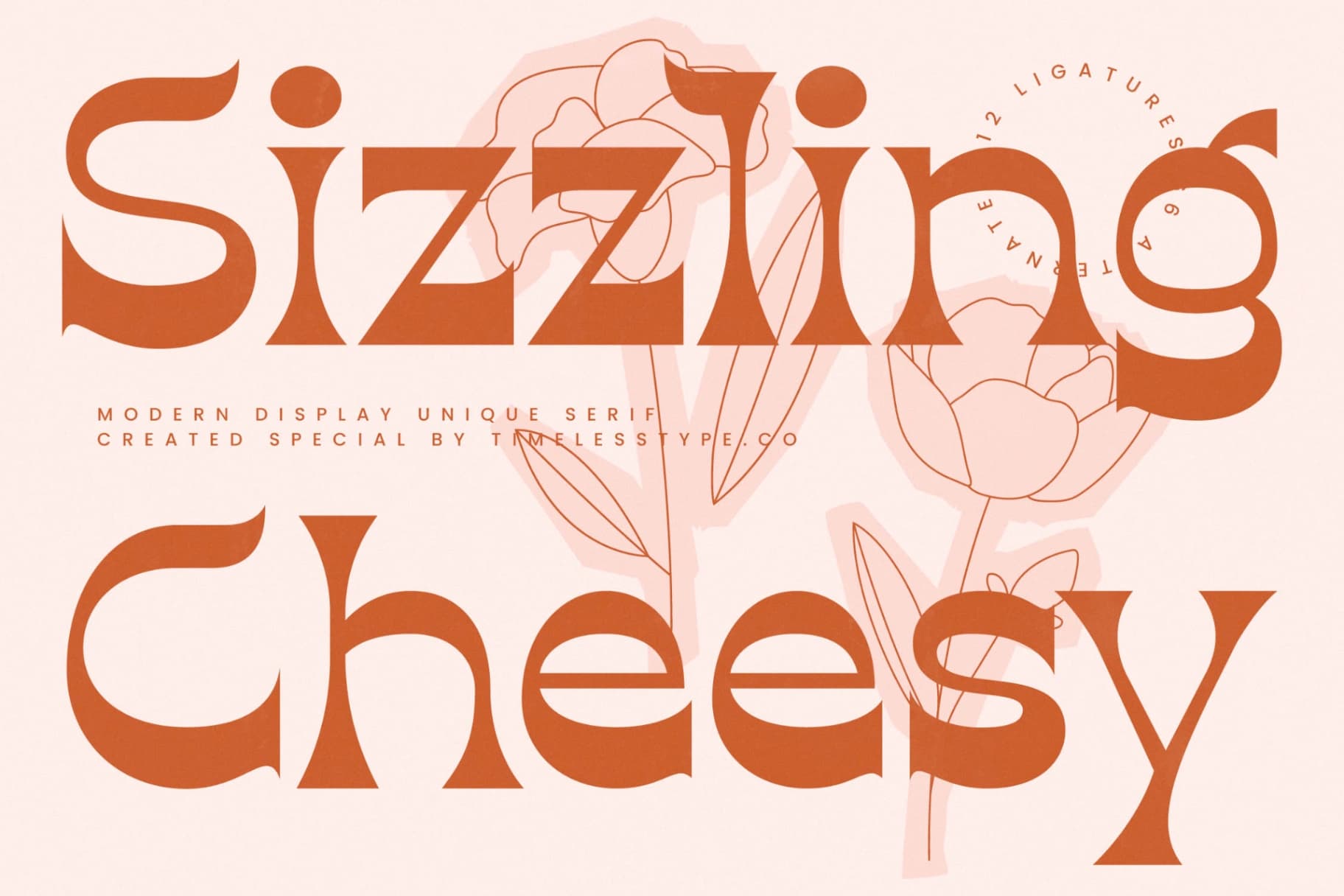 Preview of Sizzling Cheesy - Modern Display Unique Serif font