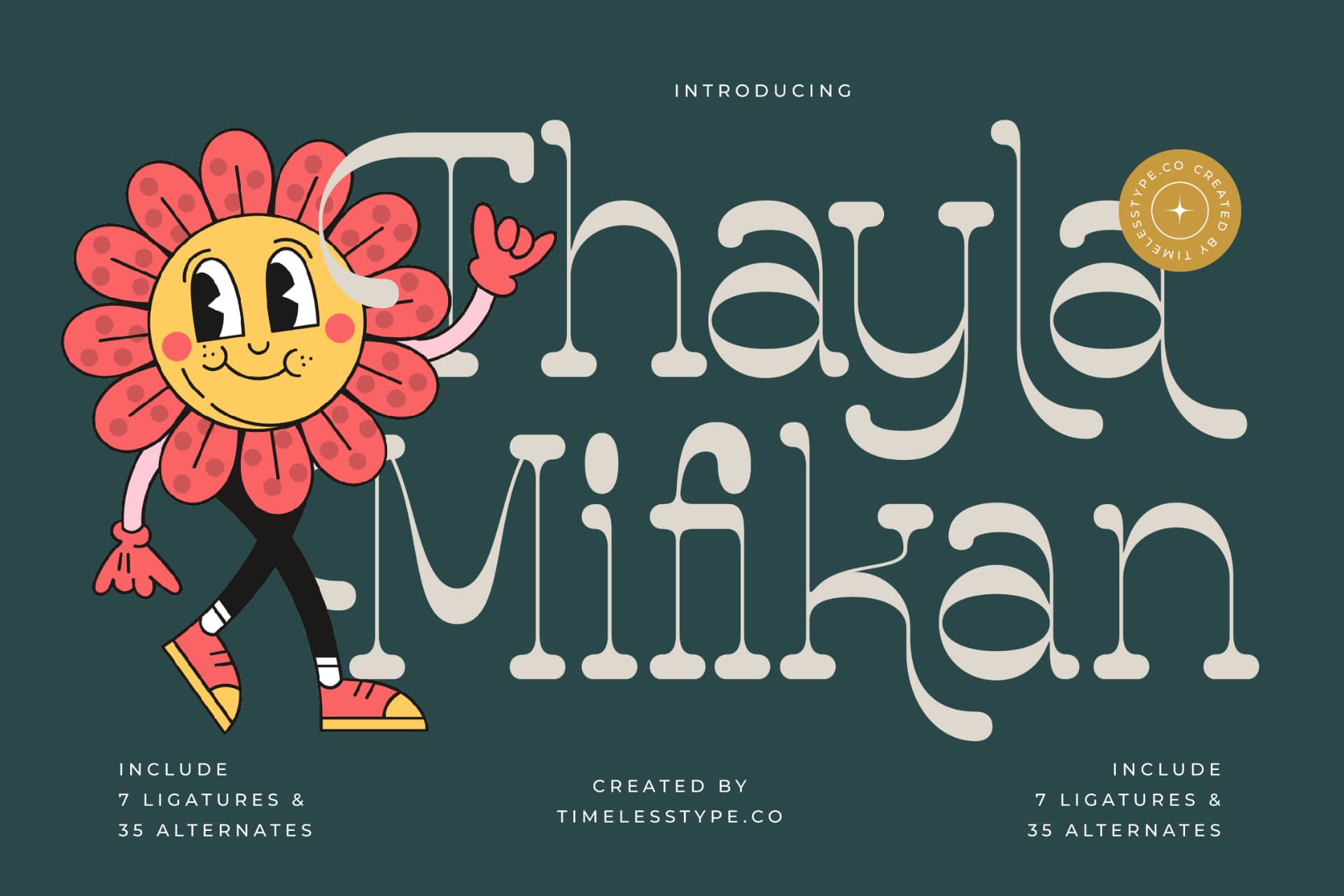 Preview of Thayla Mifikan - Retro Serif Display font