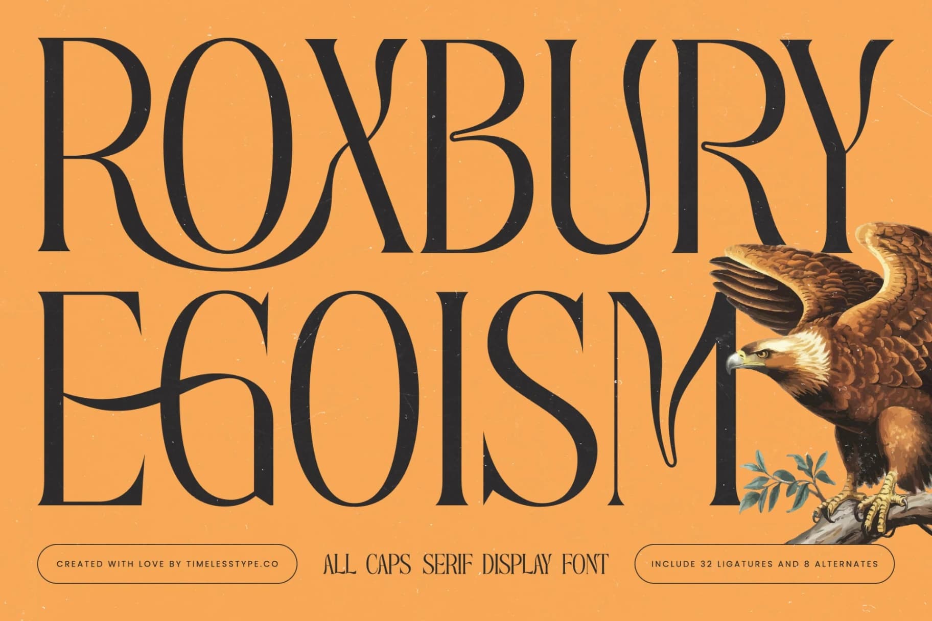 Preview of Roxbury Egoism - All Caps Serif Display Font font
