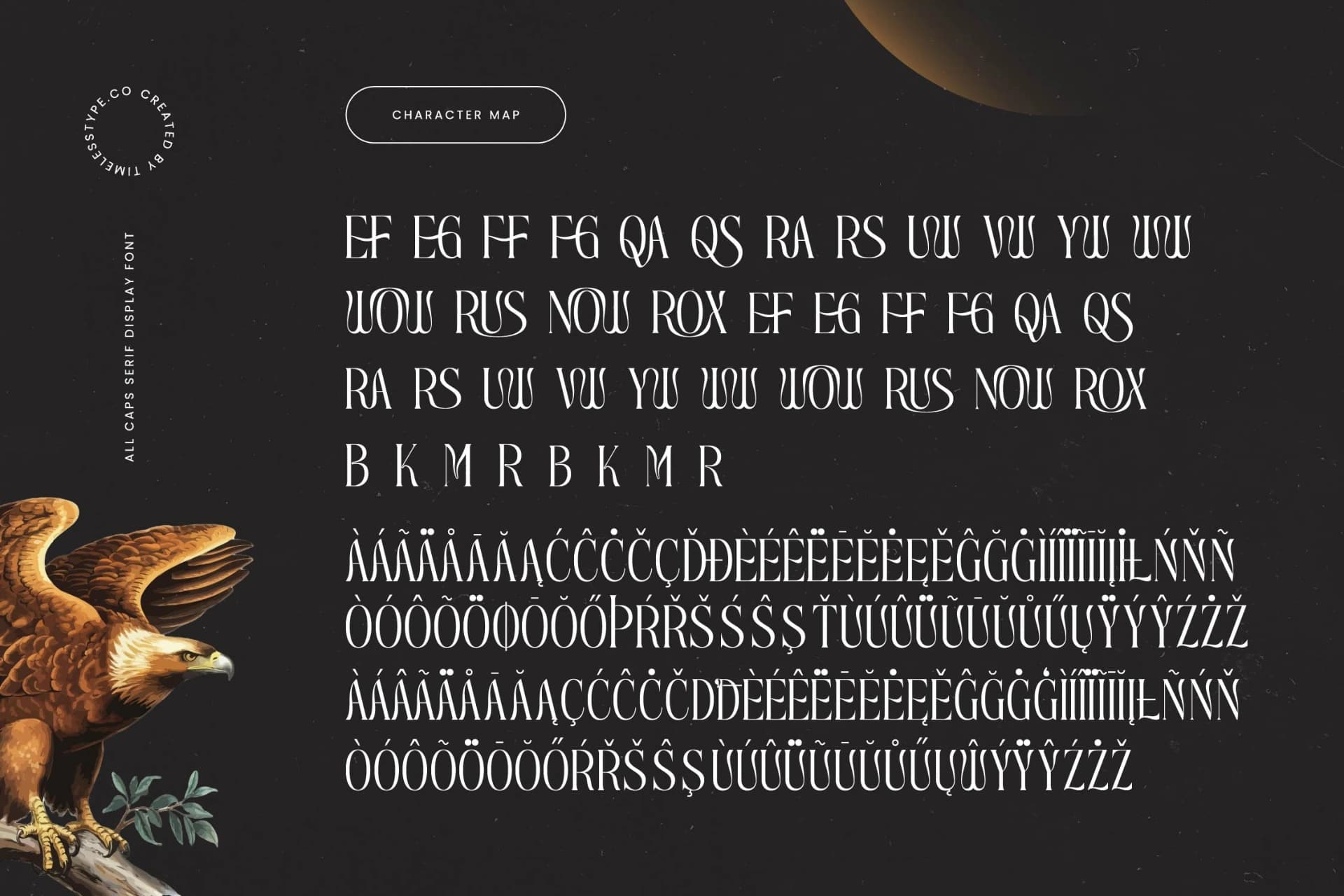 Preview 19 for Roxbury Egoism - All Caps Serif Display Font