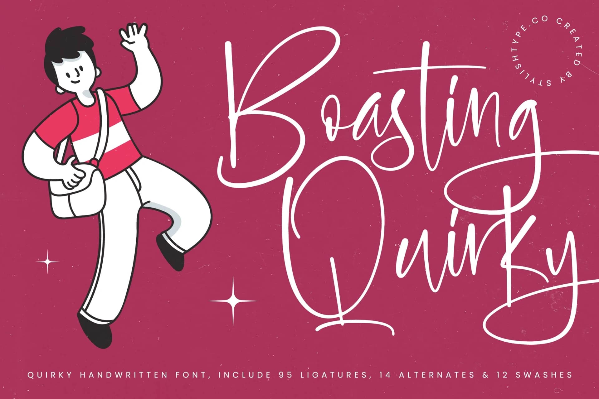 Preview of Boasting Quirky - Quirky Handwritten Font font