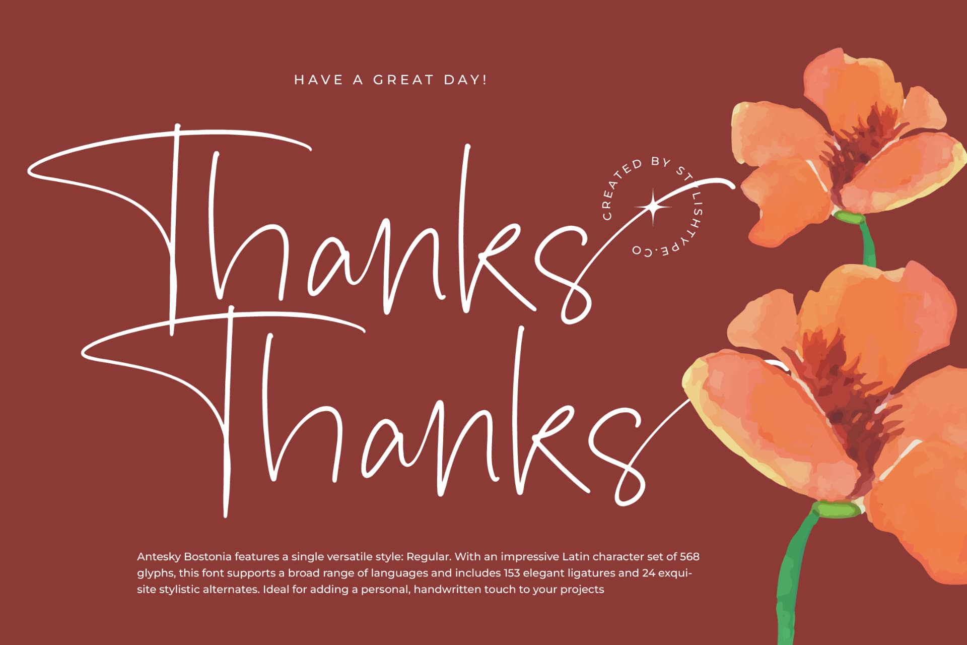 Preview 20 for Antesky Bostonia - Natural Handwritten