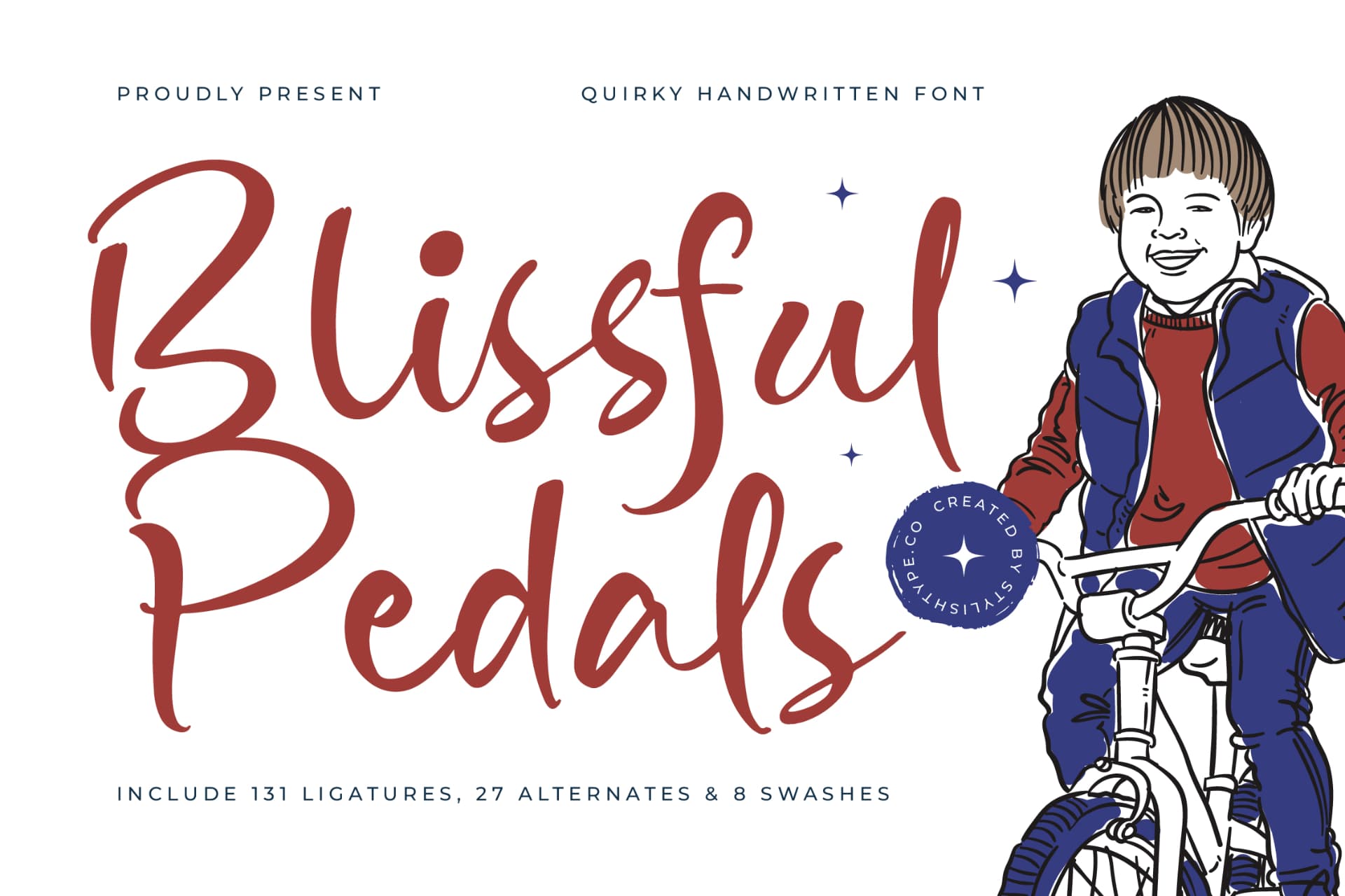 Preview of Blissful Pedals - Quirky Handwritten Font font