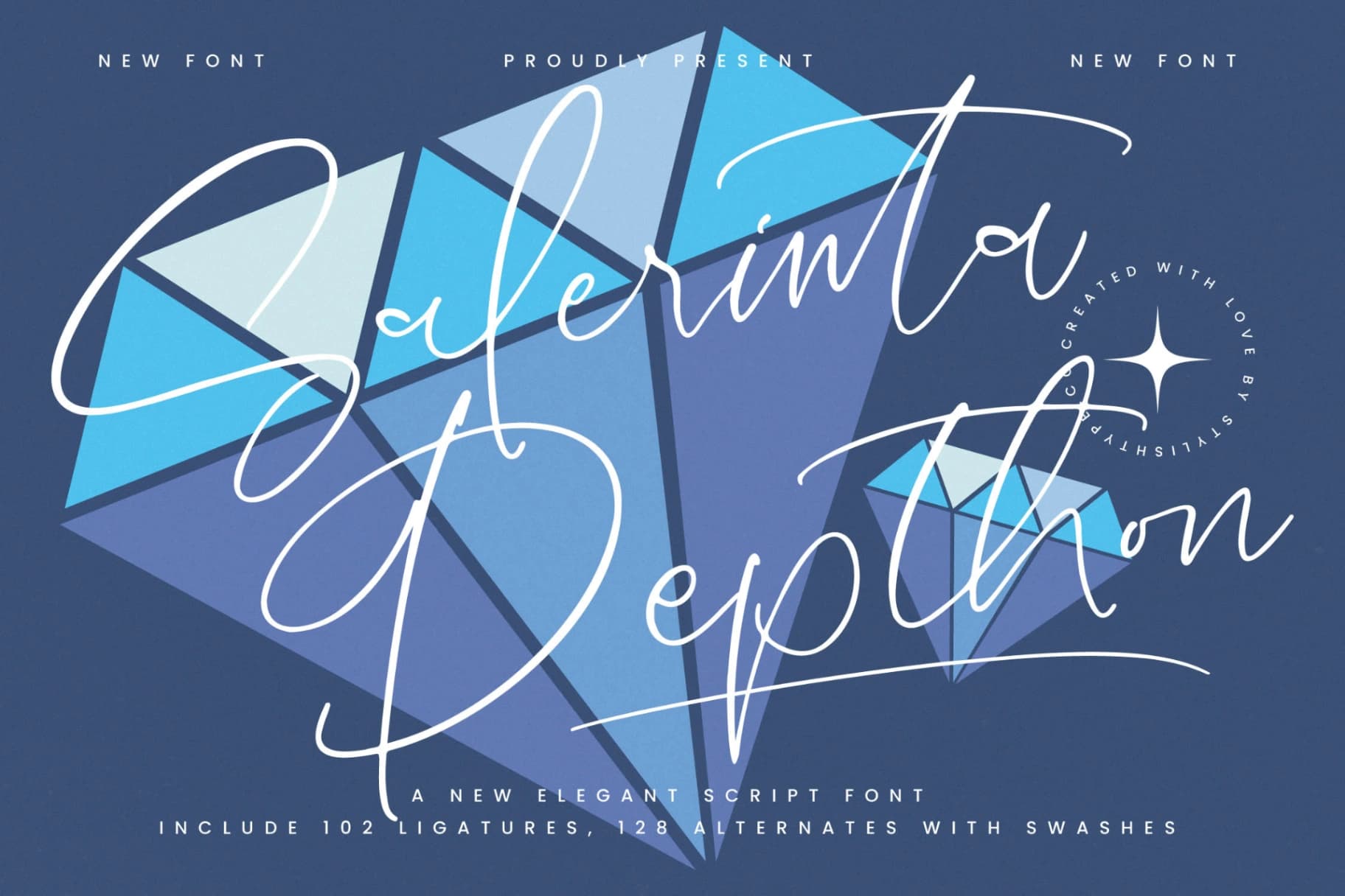 Preview of Salerinta Depthon - New Elegant Script Font font