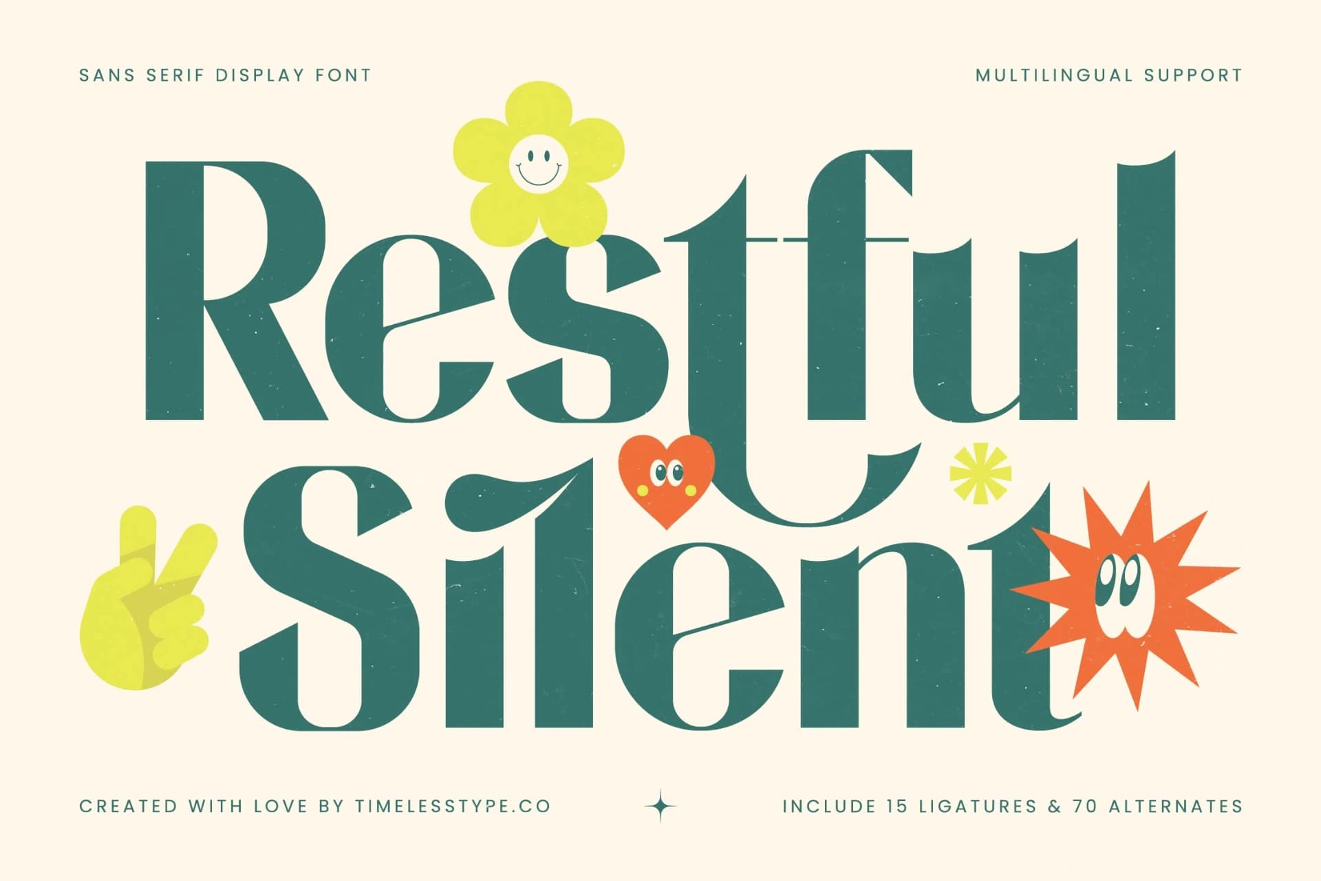 Preview 1 for Restful Silent - Sans Serif Display Font
