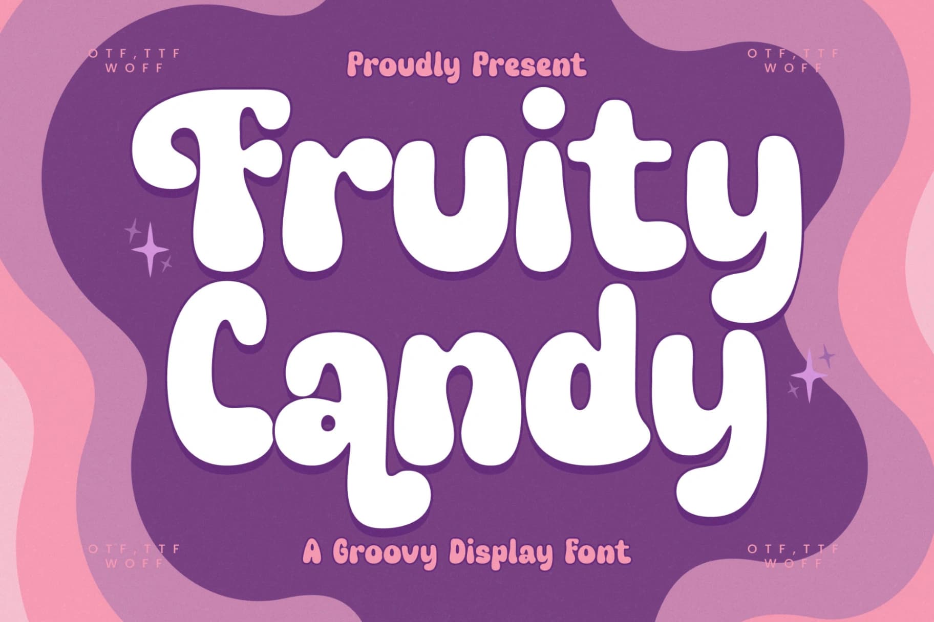 Preview of Fruity Candy - Groovy Display Font font