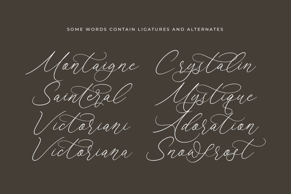 Preview 13 for Anchesty Montaine - Stylish Calligraphy Font