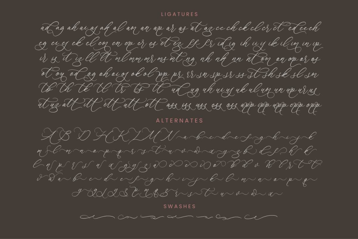 Preview 19 for Anchesty Montaine - Stylish Calligraphy Font