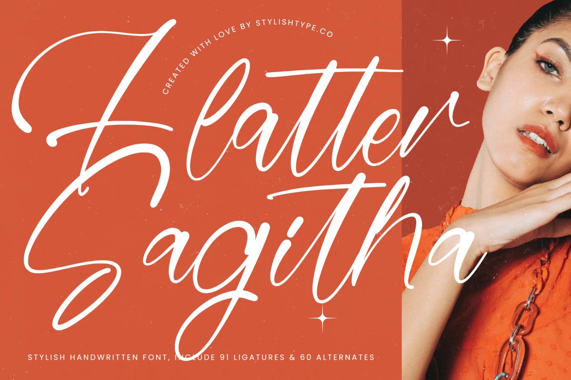 Preview 1 for Flatter Sagitha - Stylish Handwritten Font