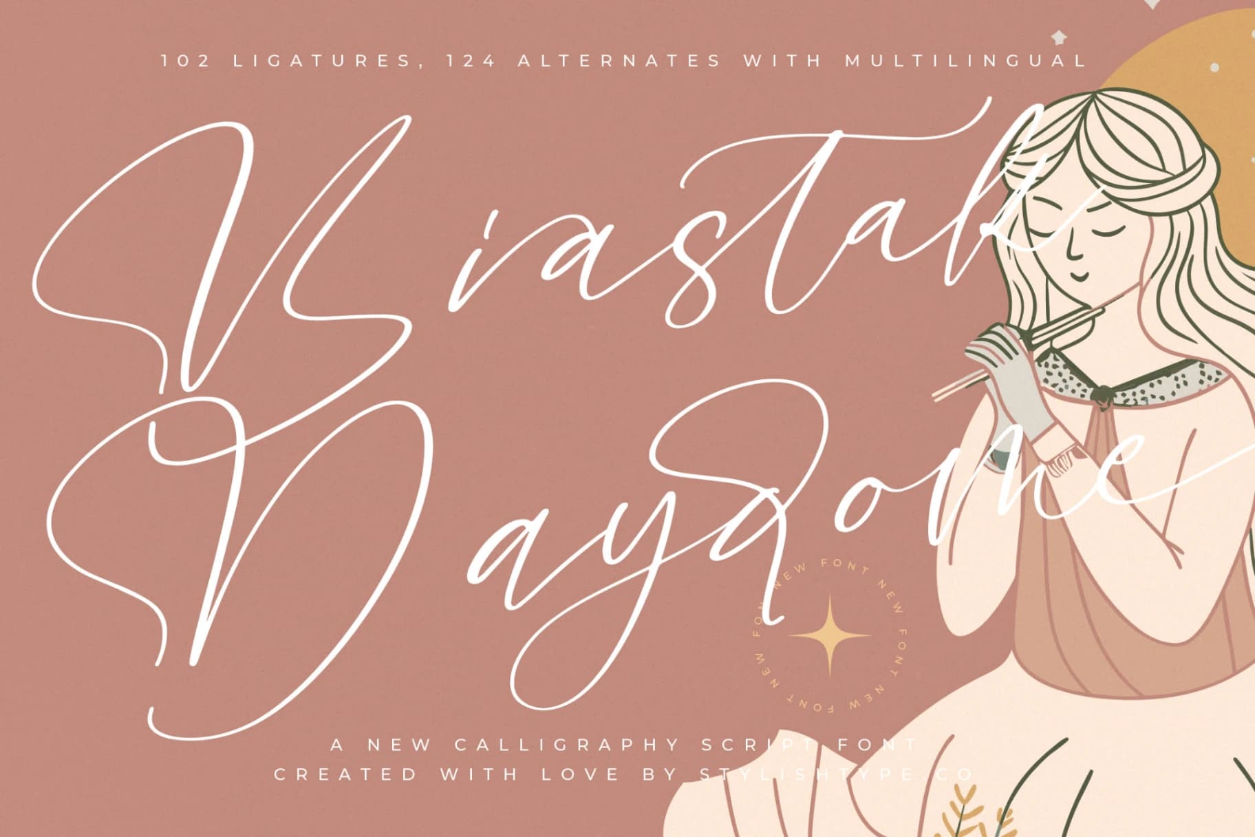 Preview of Biastak Daydome - Calligraphy Script Font font