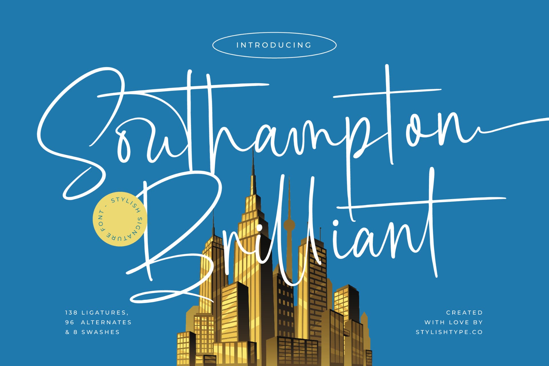 Preview of Southampton Brilliant - Stylish Signature Font font