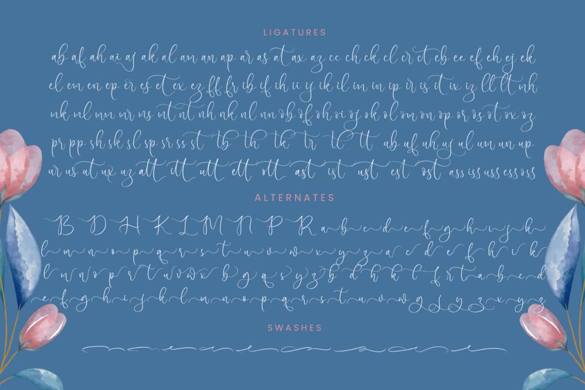 Preview 19 for Frostsky Pinthera - Stylish Calligraphy Font