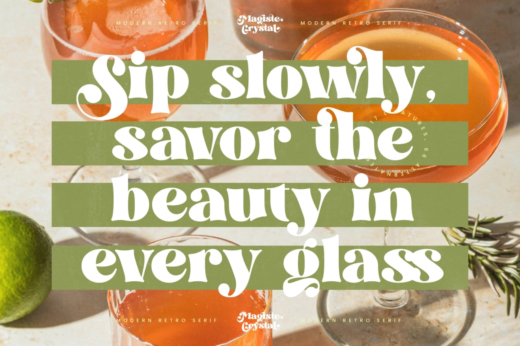 Preview 7 for Magiste Crystal - Modern Retro Serif Font
