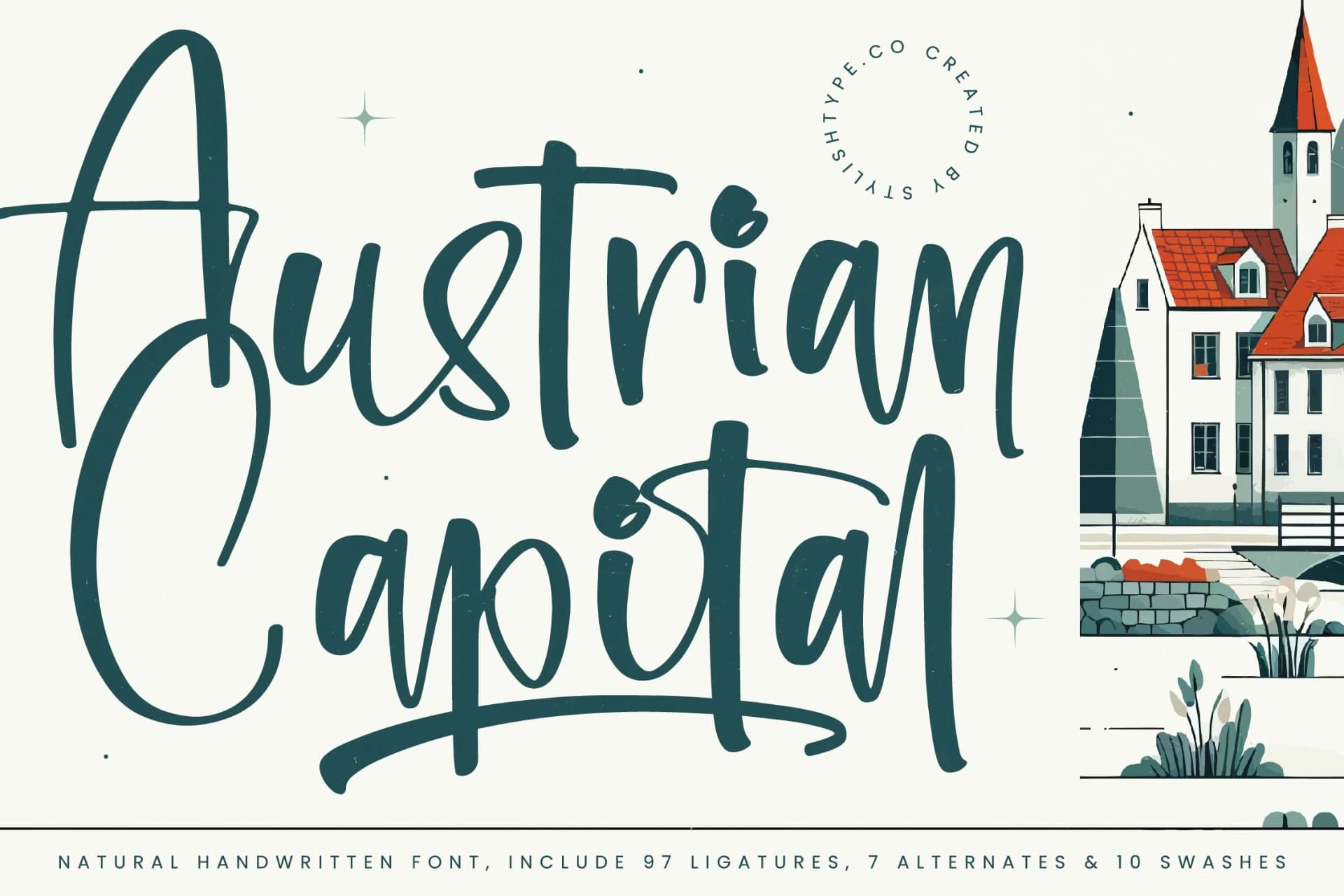 Preview of Austrian Capital - Natural Handwritten Font font