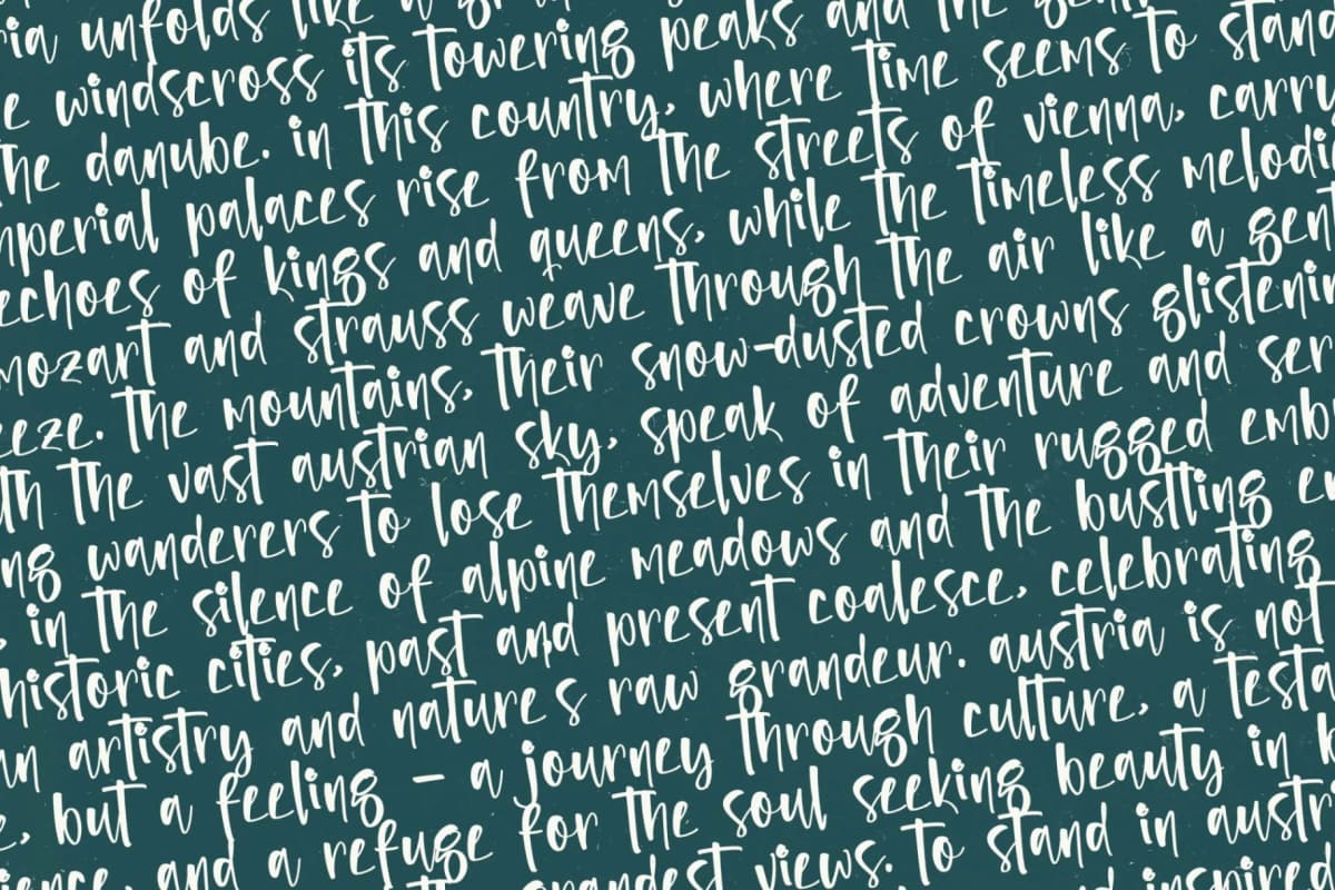 Austrian Capital - Natural Handwritten Font font preview 17