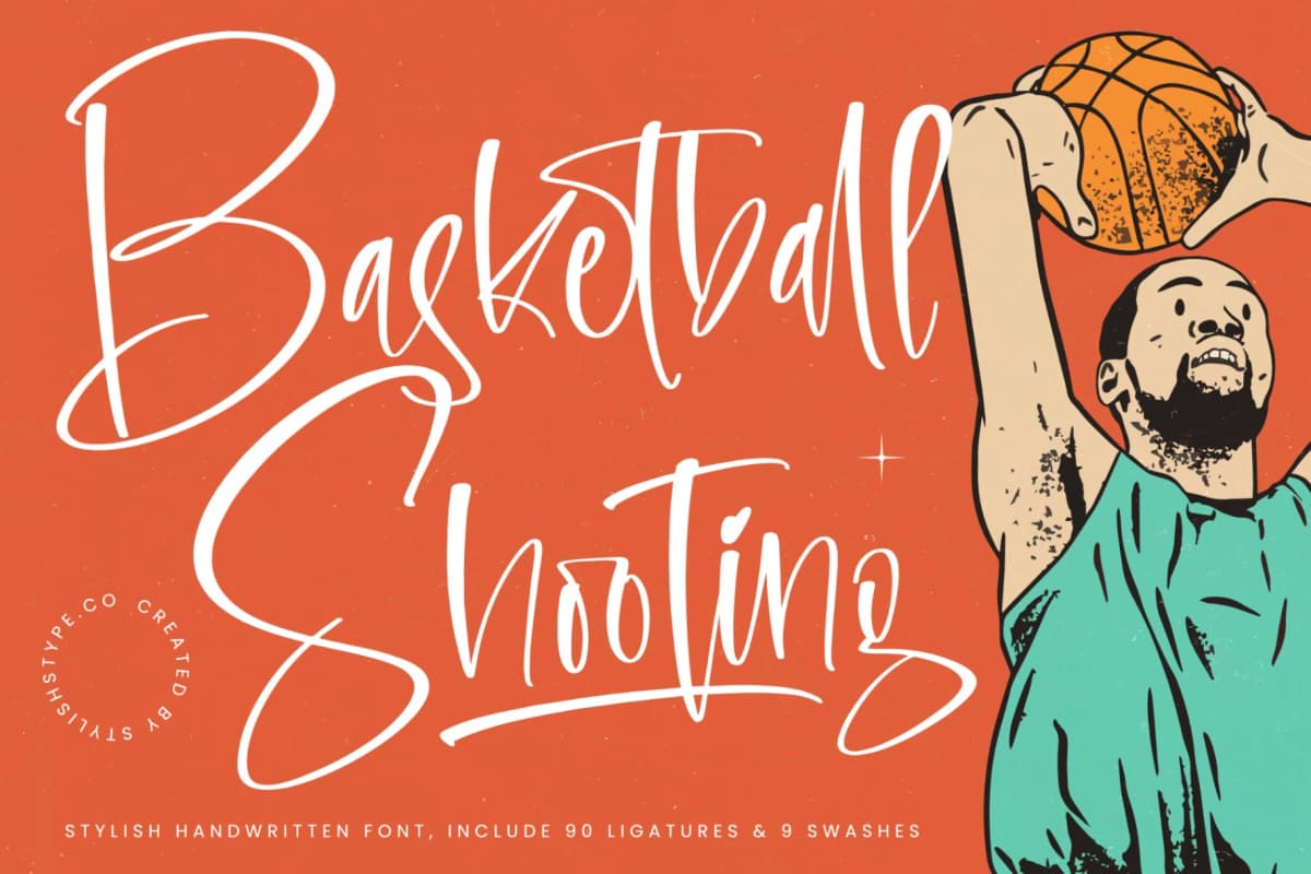 Basketball Shooting - Stylish Handwritten Font font preview 1