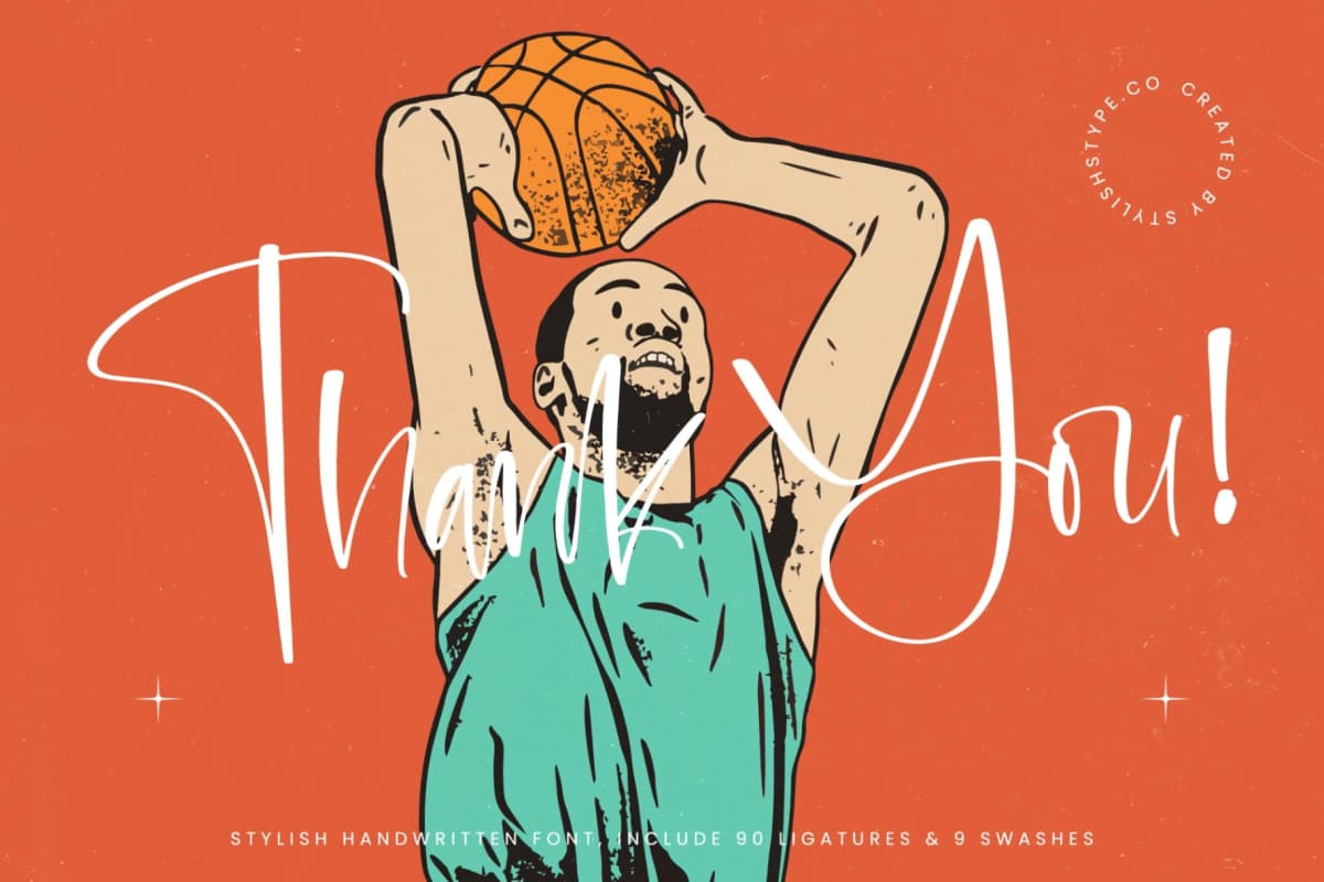 Basketball Shooting - Stylish Handwritten Font font preview 20