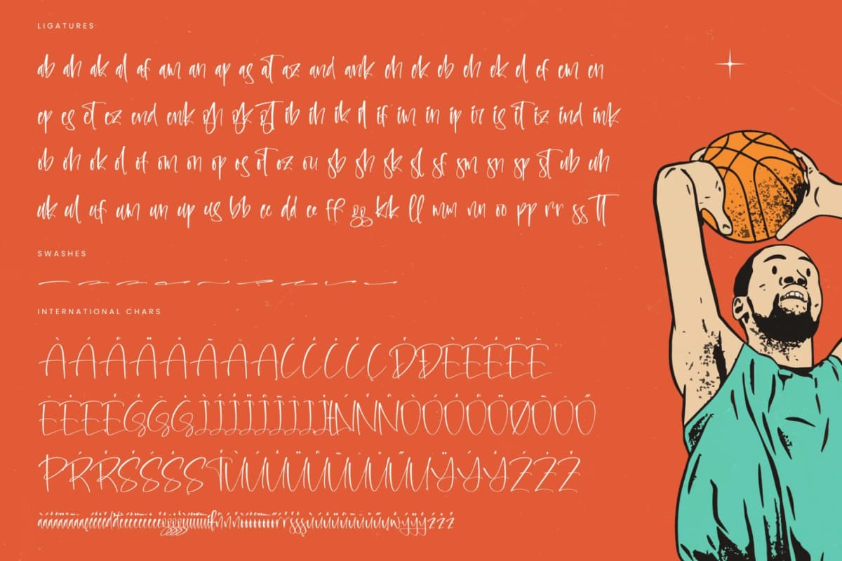 Basketball Shooting - Stylish Handwritten Font font preview 19