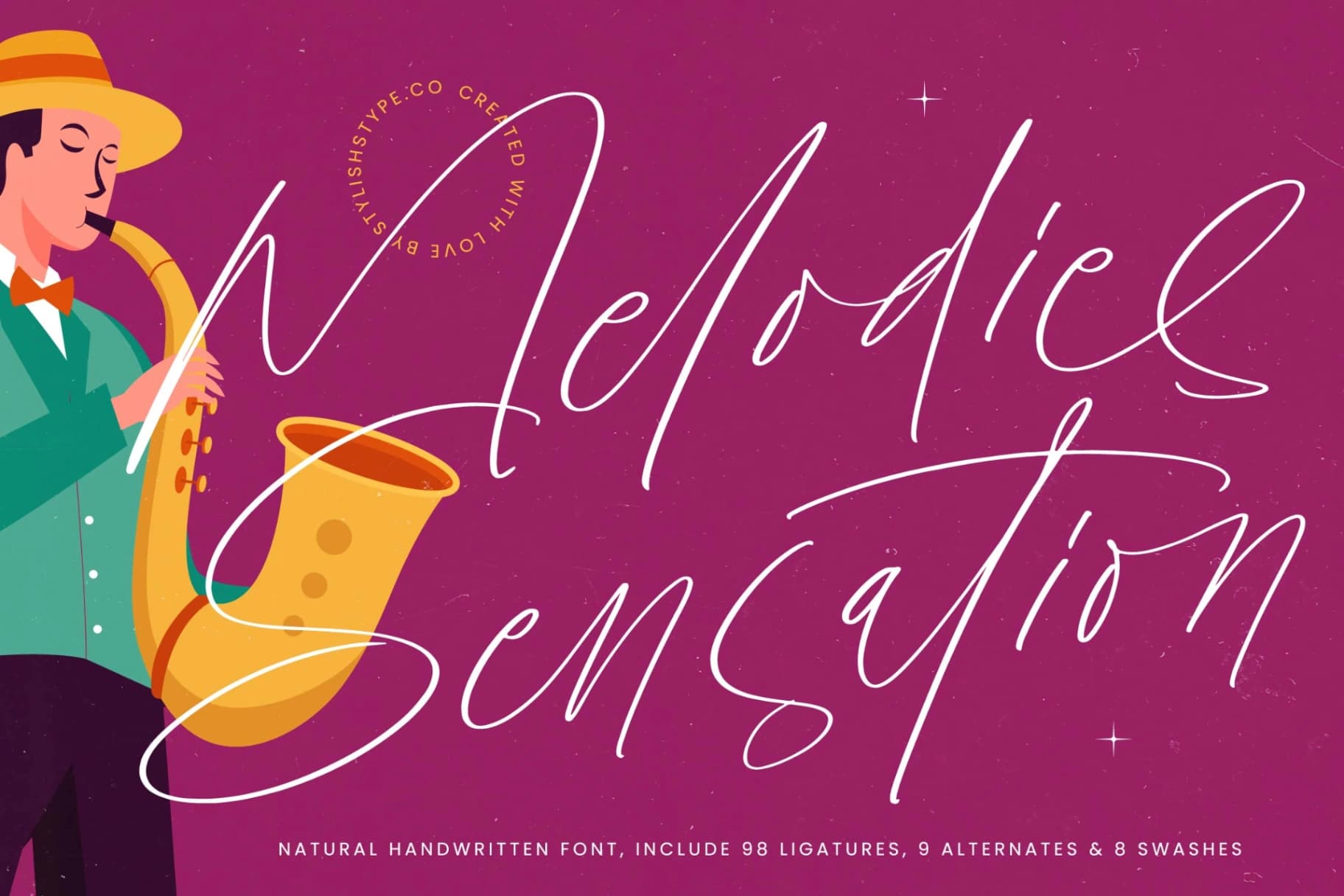 Preview of Melodies Sensation - Natural Handwritten Font font
