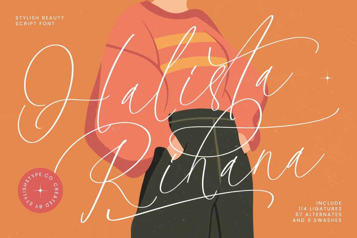 Halista Rihana - Stylish Beauty Script Font font preview
