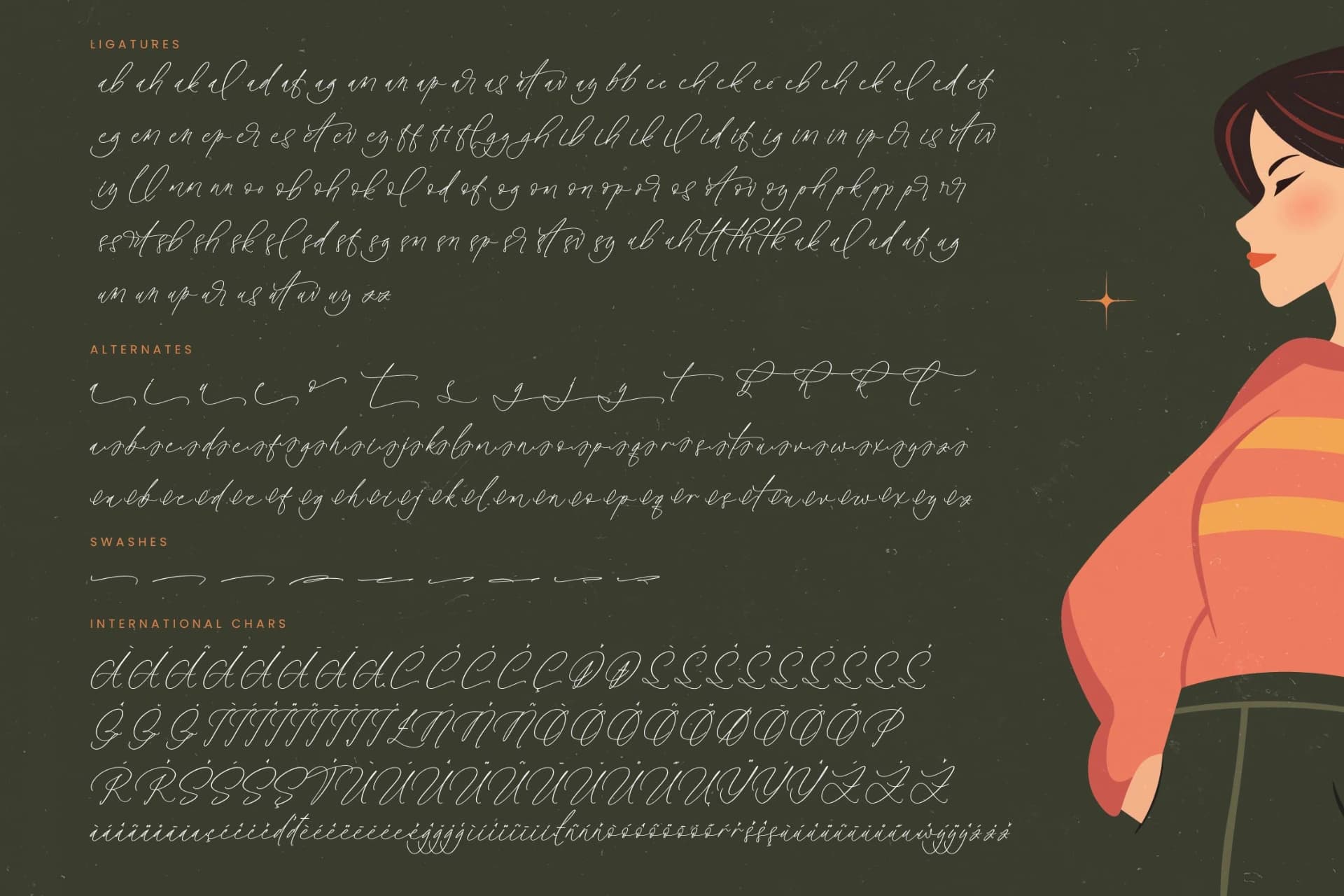 Preview 19 for Halista Rihana - Stylish Beauty Script Font