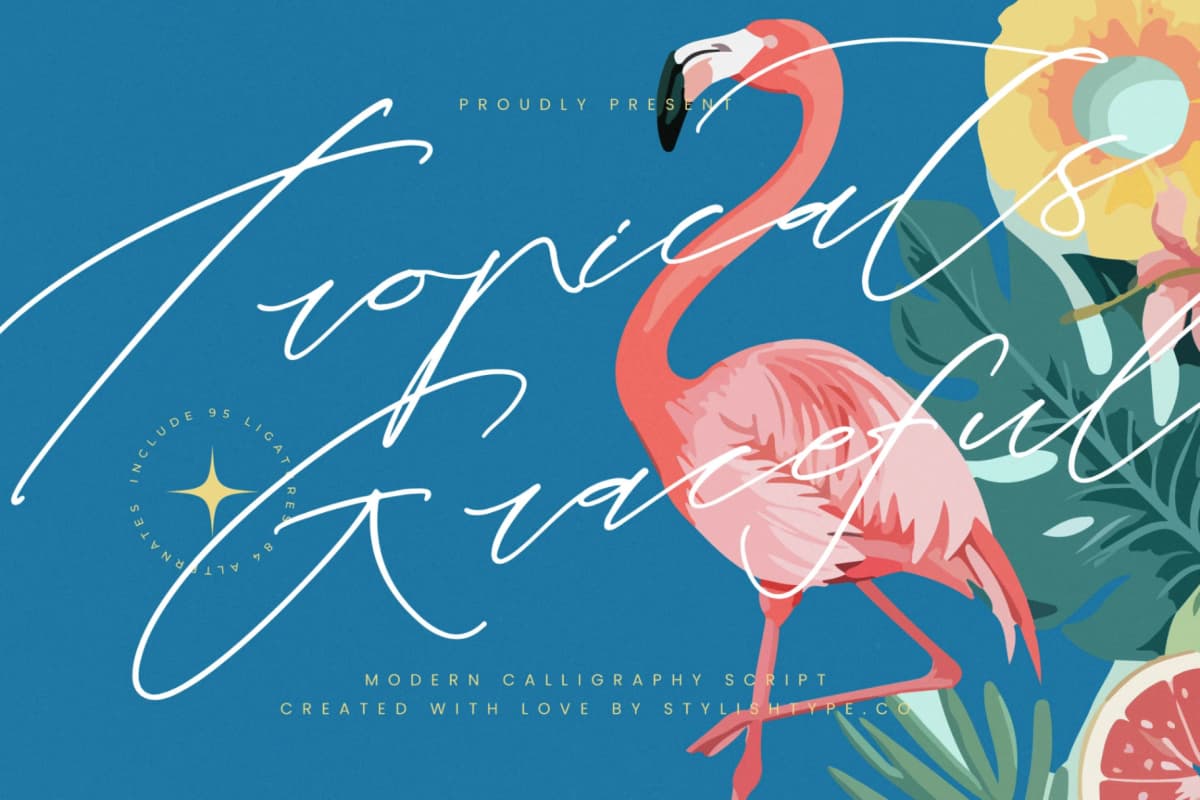Tropicals Graceful - Modern Calligraphy Script font preview