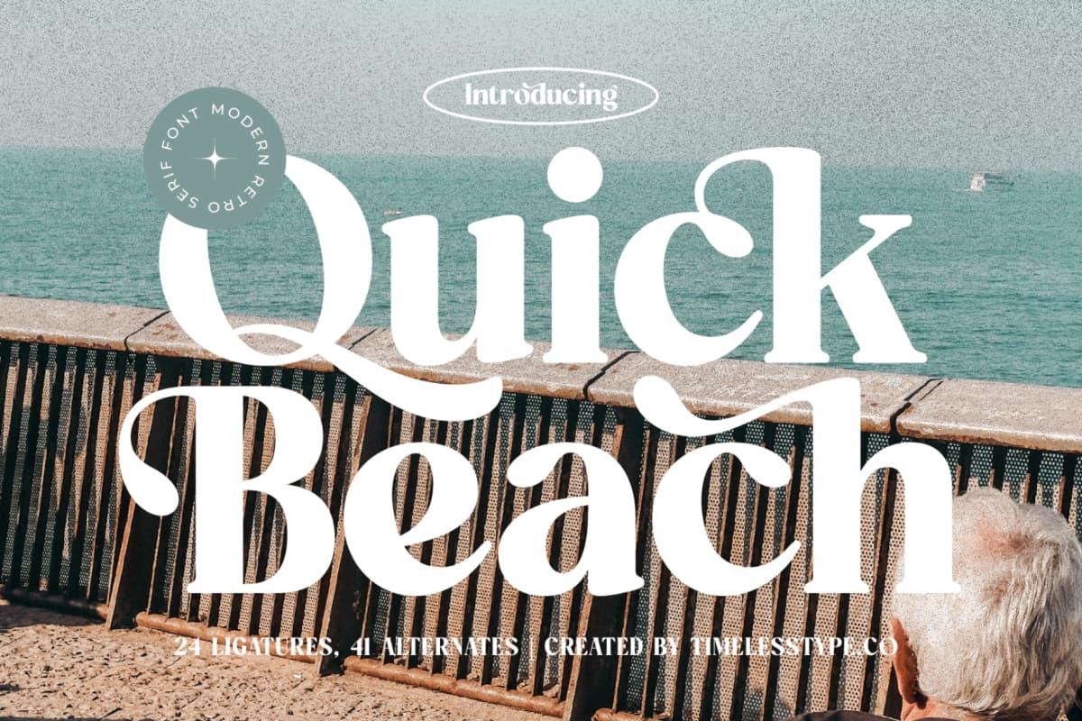 Quick Beach - Modern Retro Serif Font font preview 1