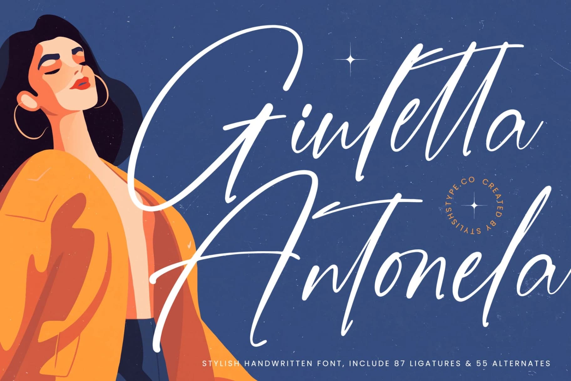 Preview of Giuletta Antonela - Stylish Handwritten Font font