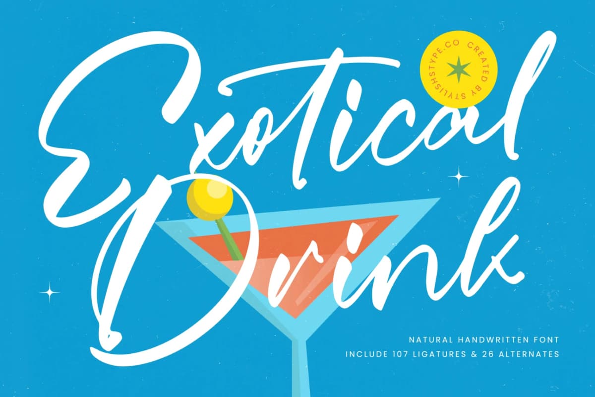 Preview 1 for Exotical Drink - Natural Handwritten Font