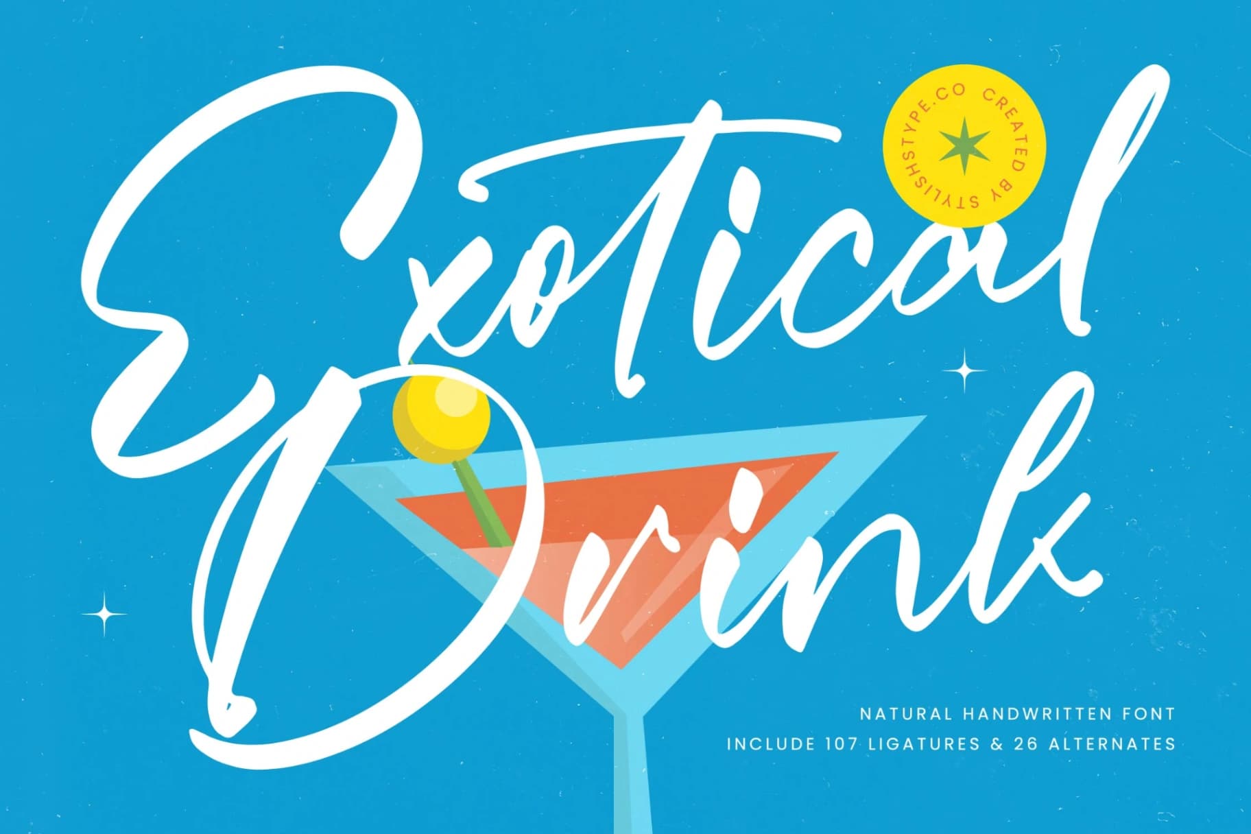 Preview of Exotical Drink - Natural Handwritten Font font