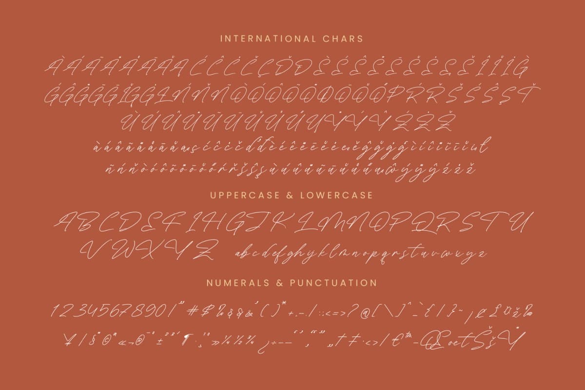 President Mistera - Modern Signature Font font preview 18