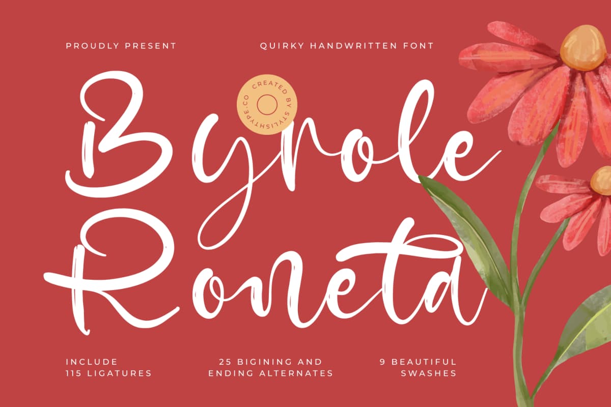 Byrole Roneta - Quirky Handwritten Font font preview