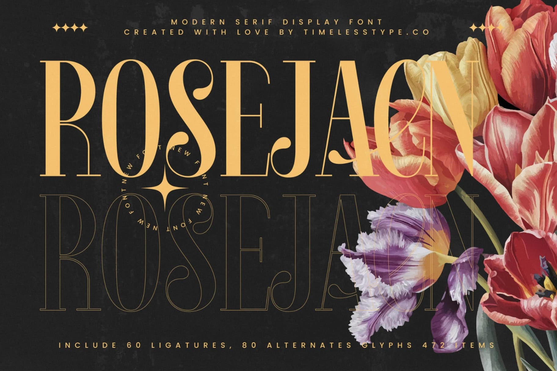 Preview 1 for Rosejacn - Modern Serif Display Font