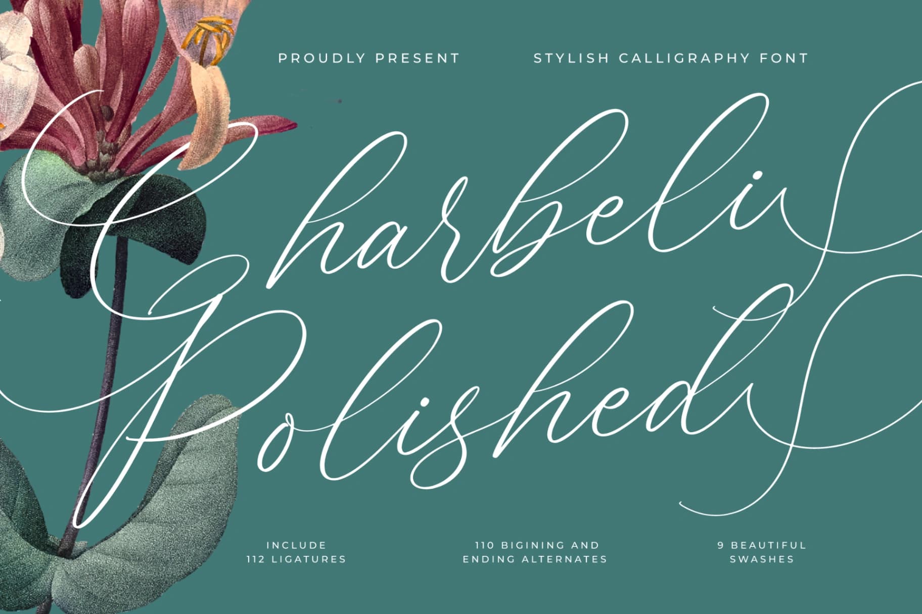Preview of Charbeli Polished - Stylish Calligraphy Font font