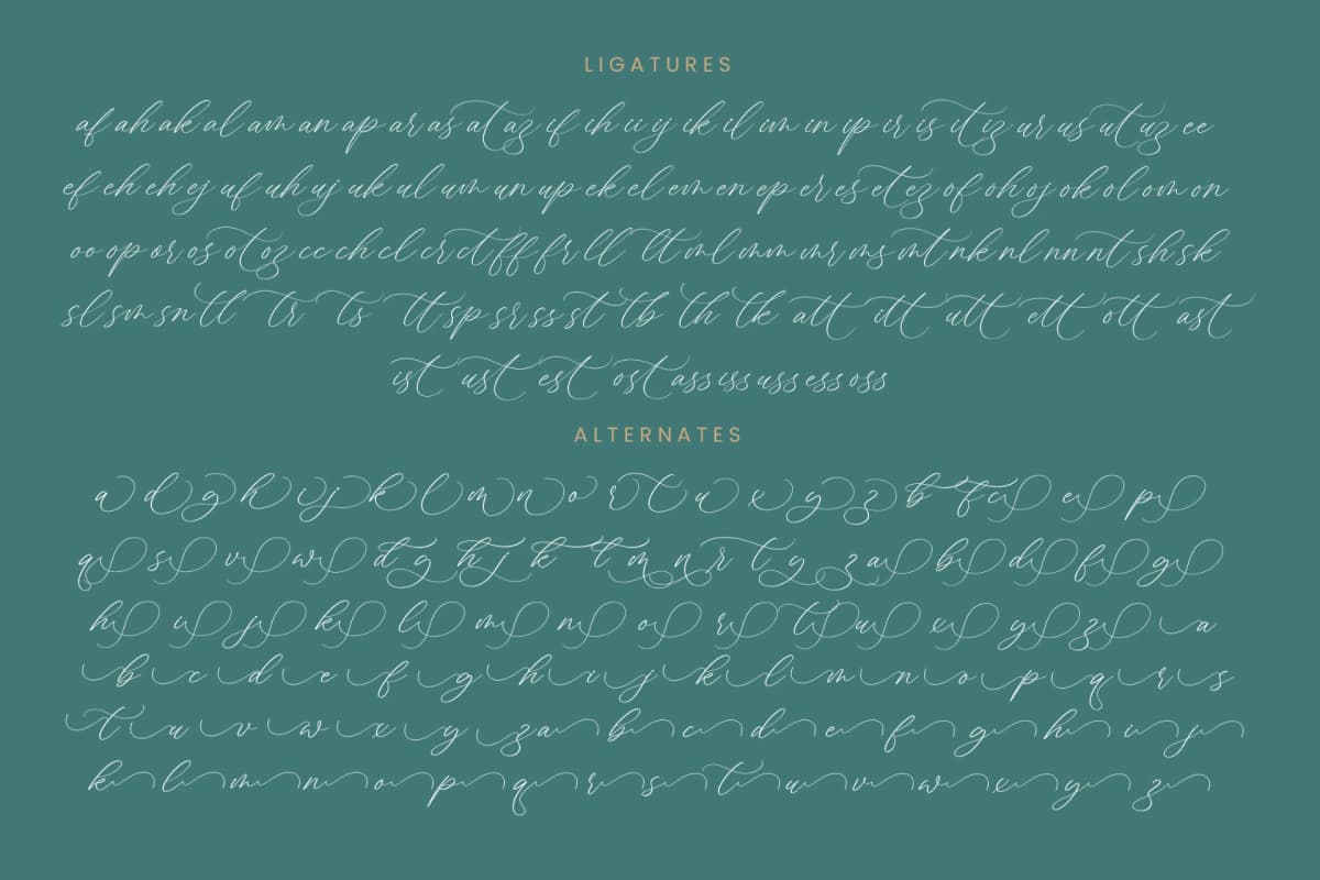 Charbeli Polished - Stylish Calligraphy Font font preview 19