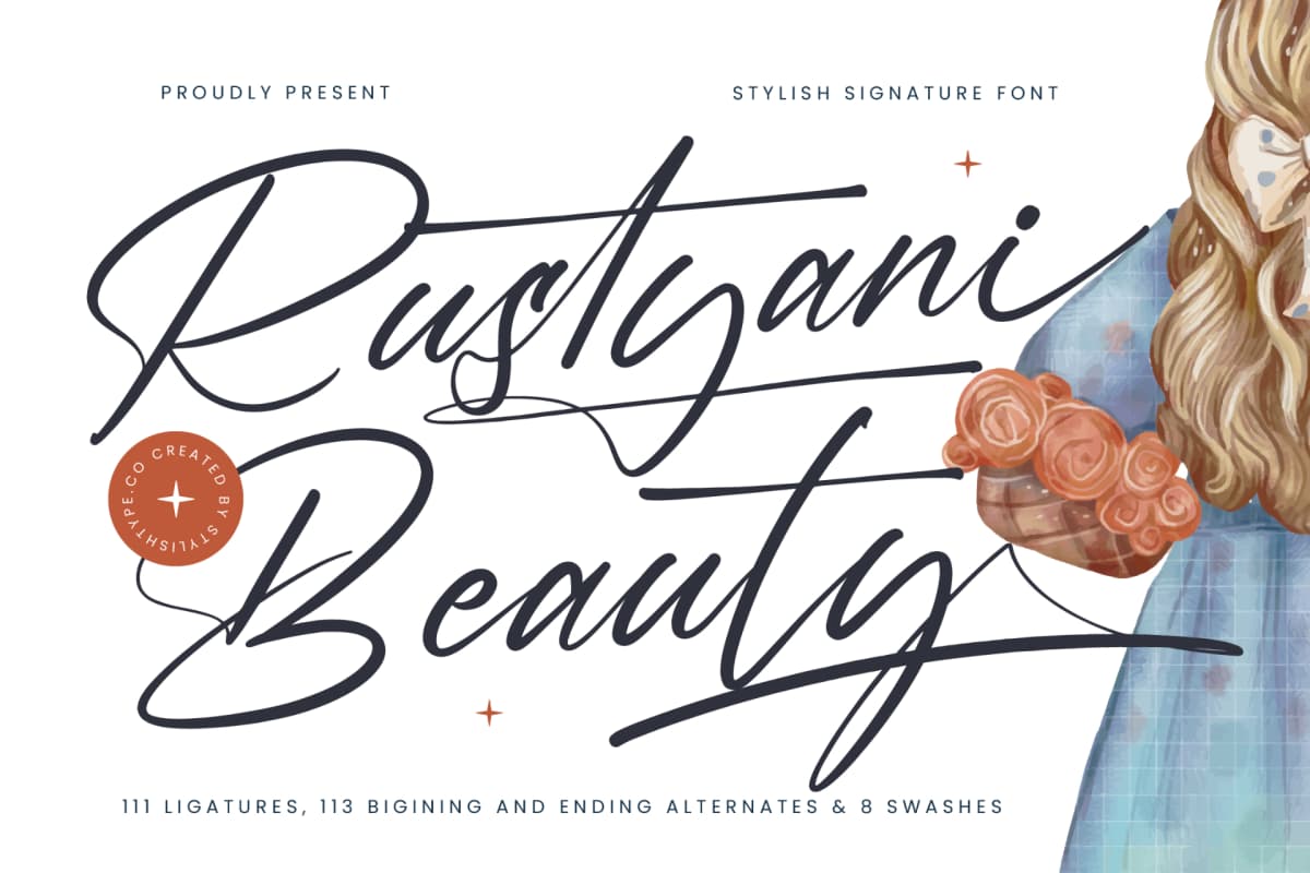 Rustyani Beauty - Stylish Signature Font font preview