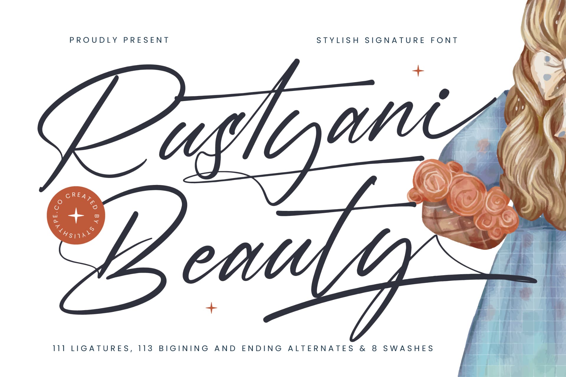 Preview of Rustyani Beauty - Stylish Signature Font font