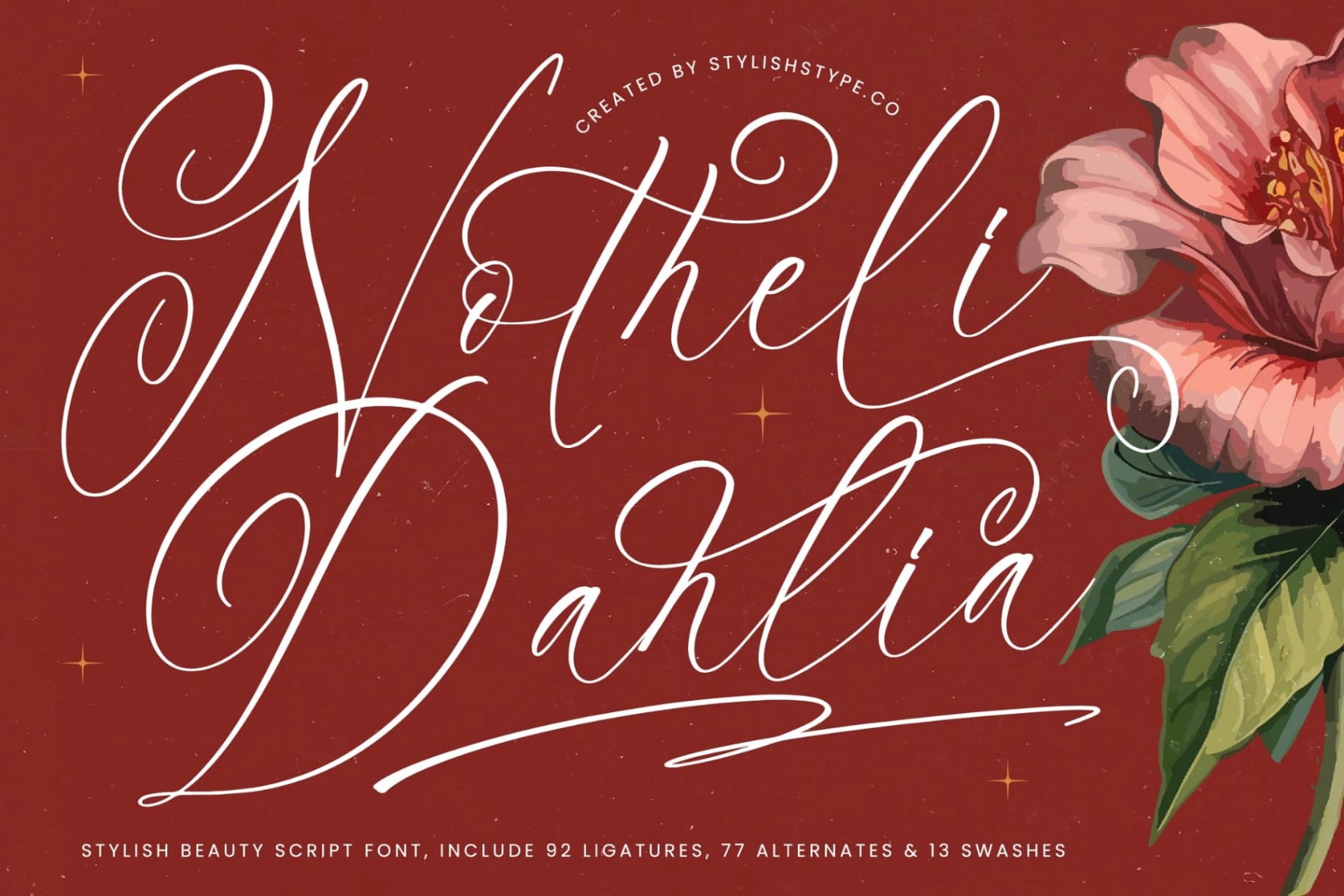 Preview of Notheli Dahlia - Stylish Beauty Script Font font