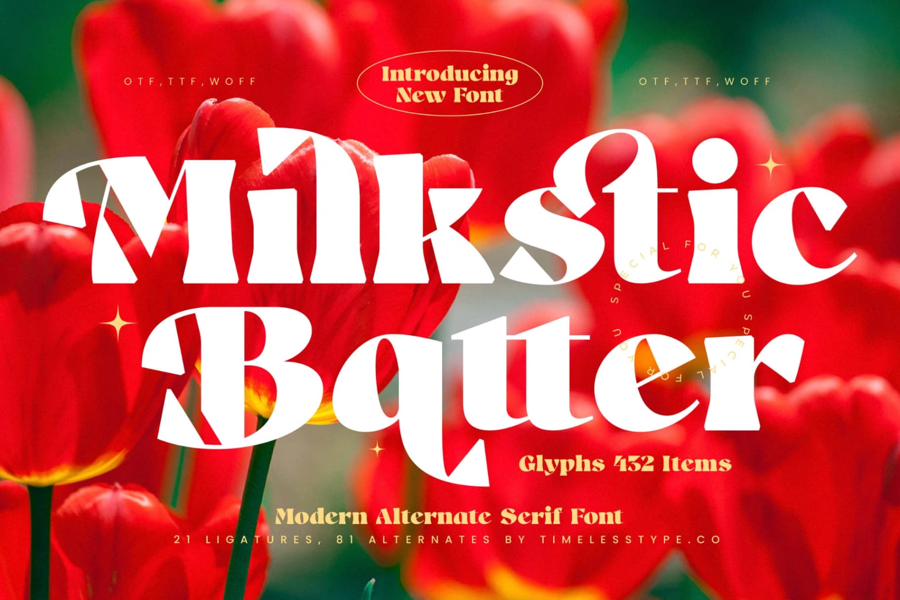 Preview of Milkstic Batter - Modern Alternate Serif Font font
