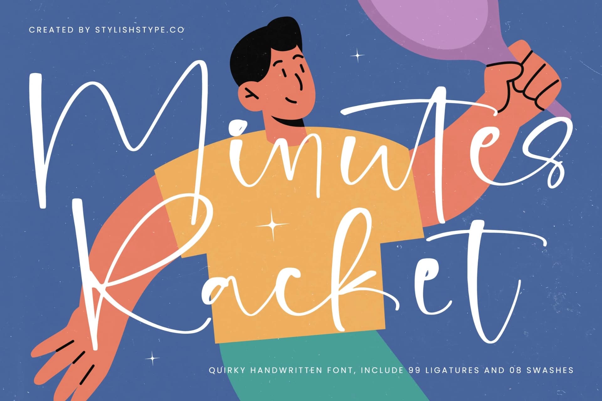 Preview of Minutes Racket - Quirky Handwritten Font font