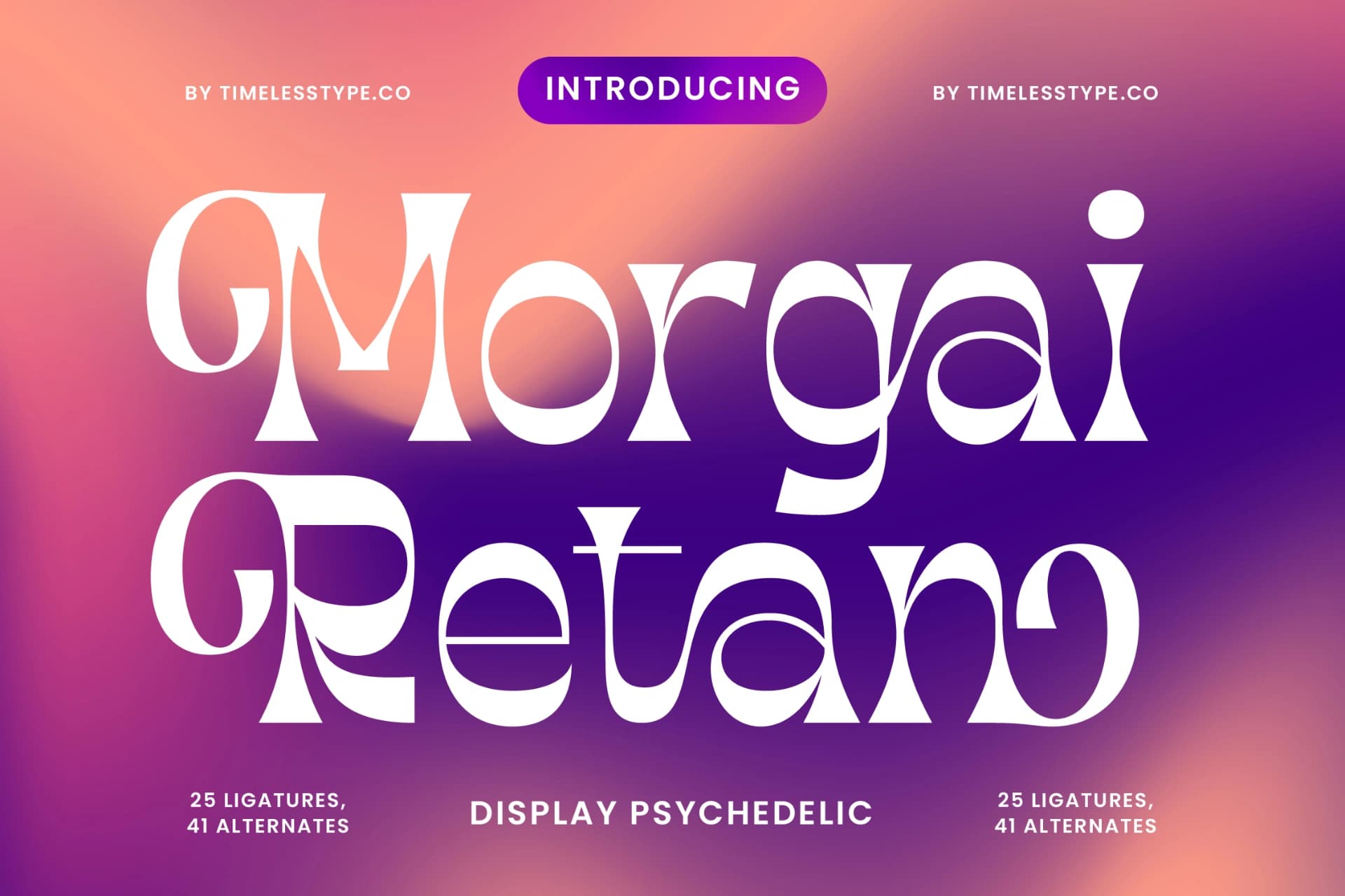 Preview of Morgai Retan - Display Psychedelic Font font