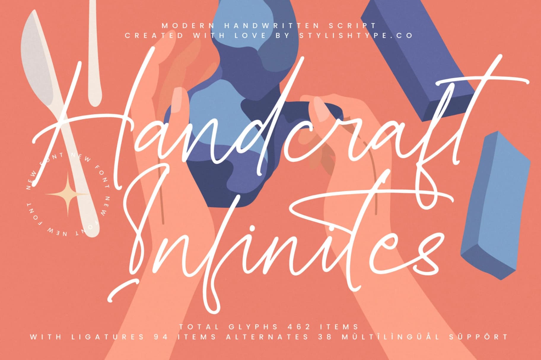 Preview of Handcraft Infinites - Modern Handwritten Script font