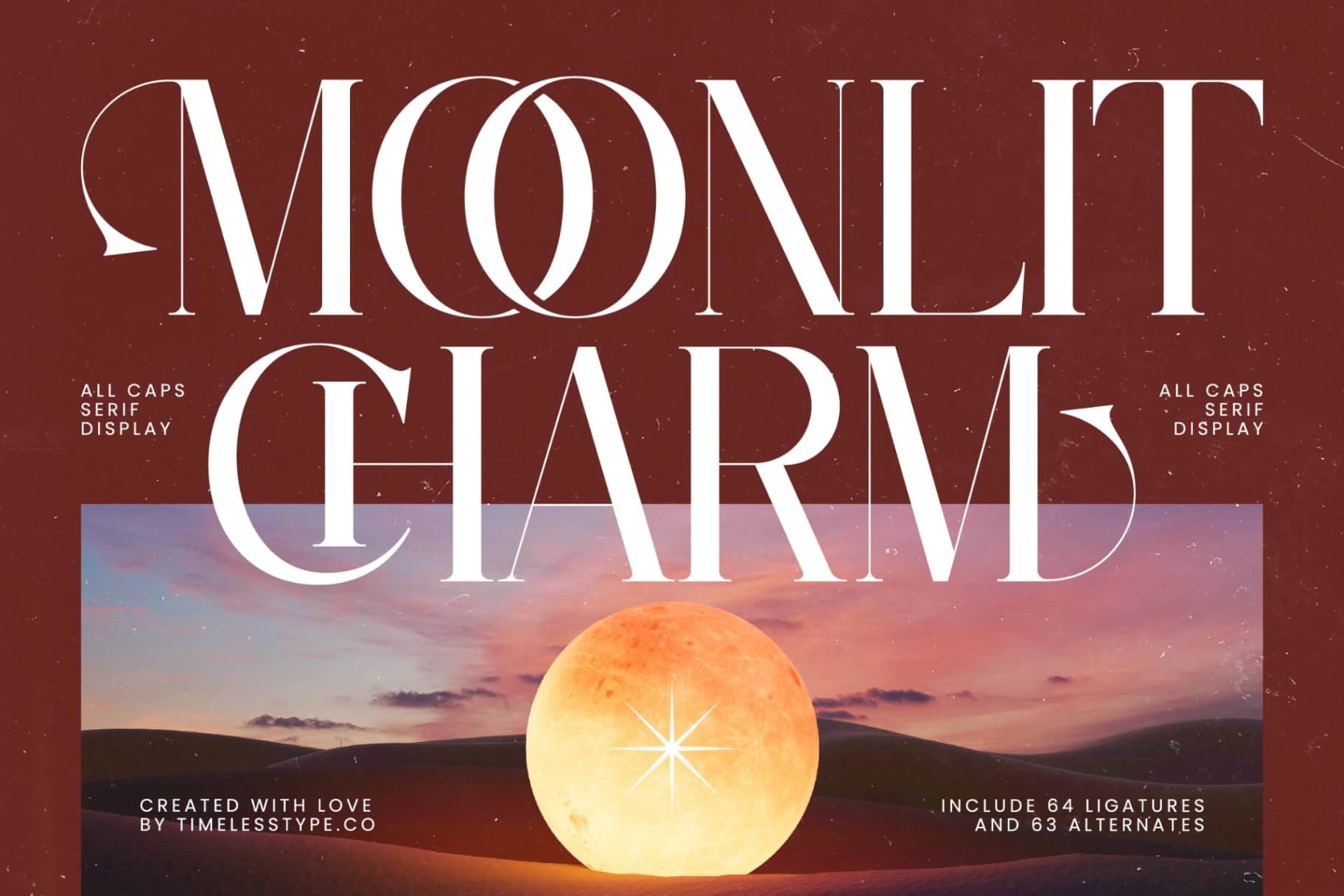 Preview of Moonlit Charm - All Caps Serif Display font