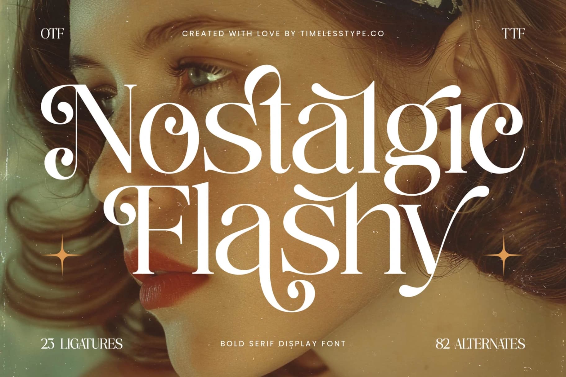 Preview 1 for Nostalgic Flashy - Bold Serif Display Font